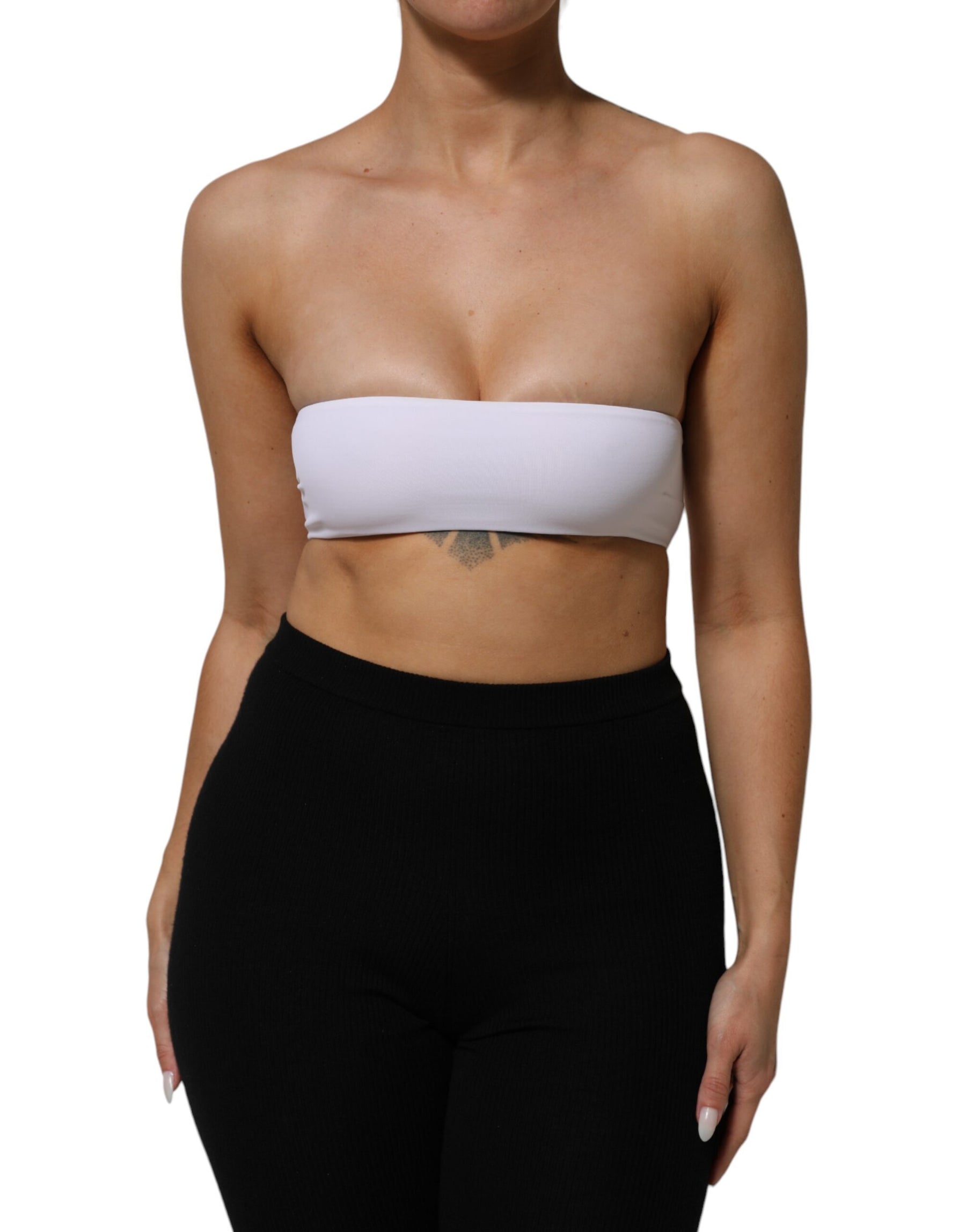 Dolce & Gabbana White Nylon Blend Bandeau Strapless Tube Top | Regal Royce
