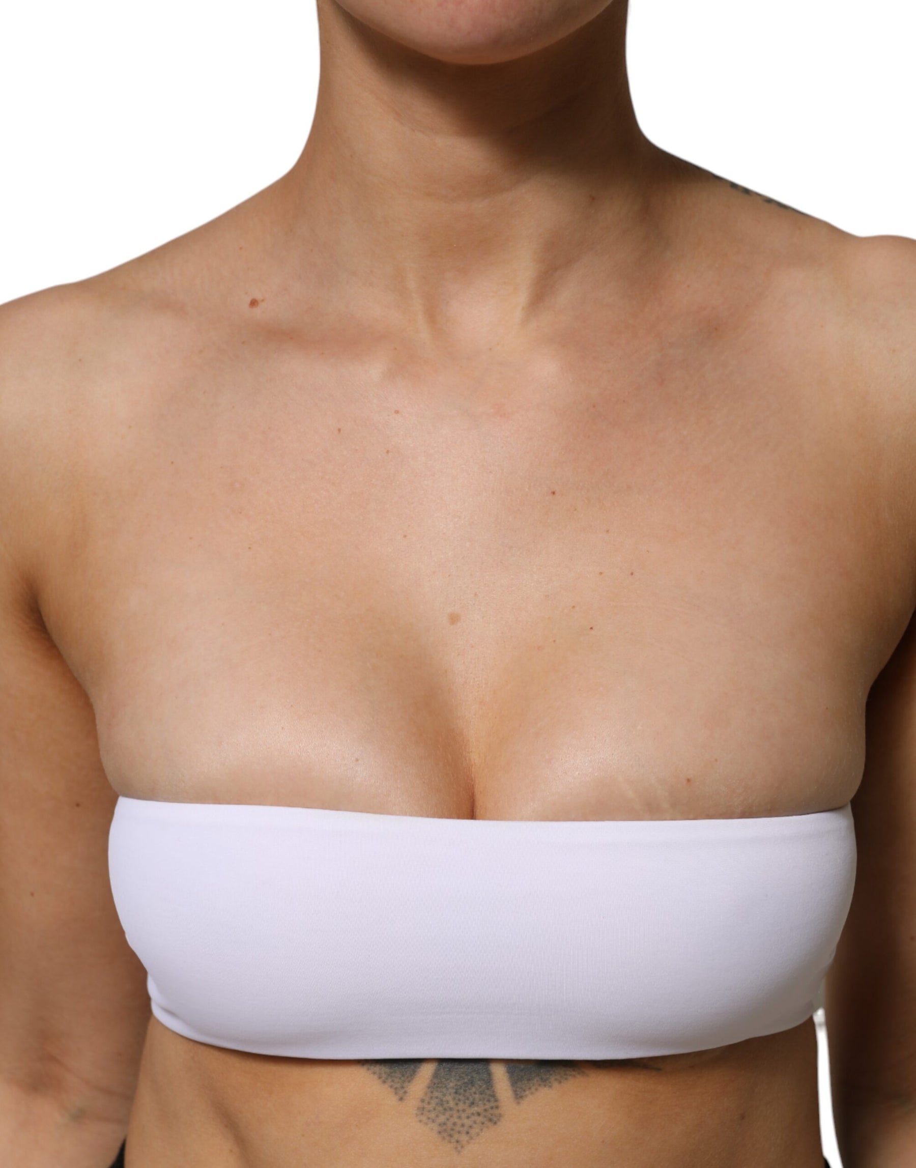 Dolce & Gabbana White Nylon Blend Bandeau Strapless Tube Top | Regal Royce