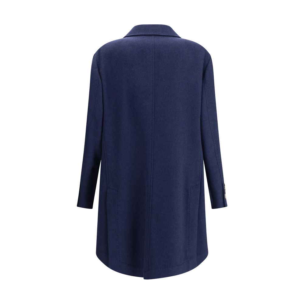 Brunello Cucinelli Blue Cashmere Coat | Regal Royce