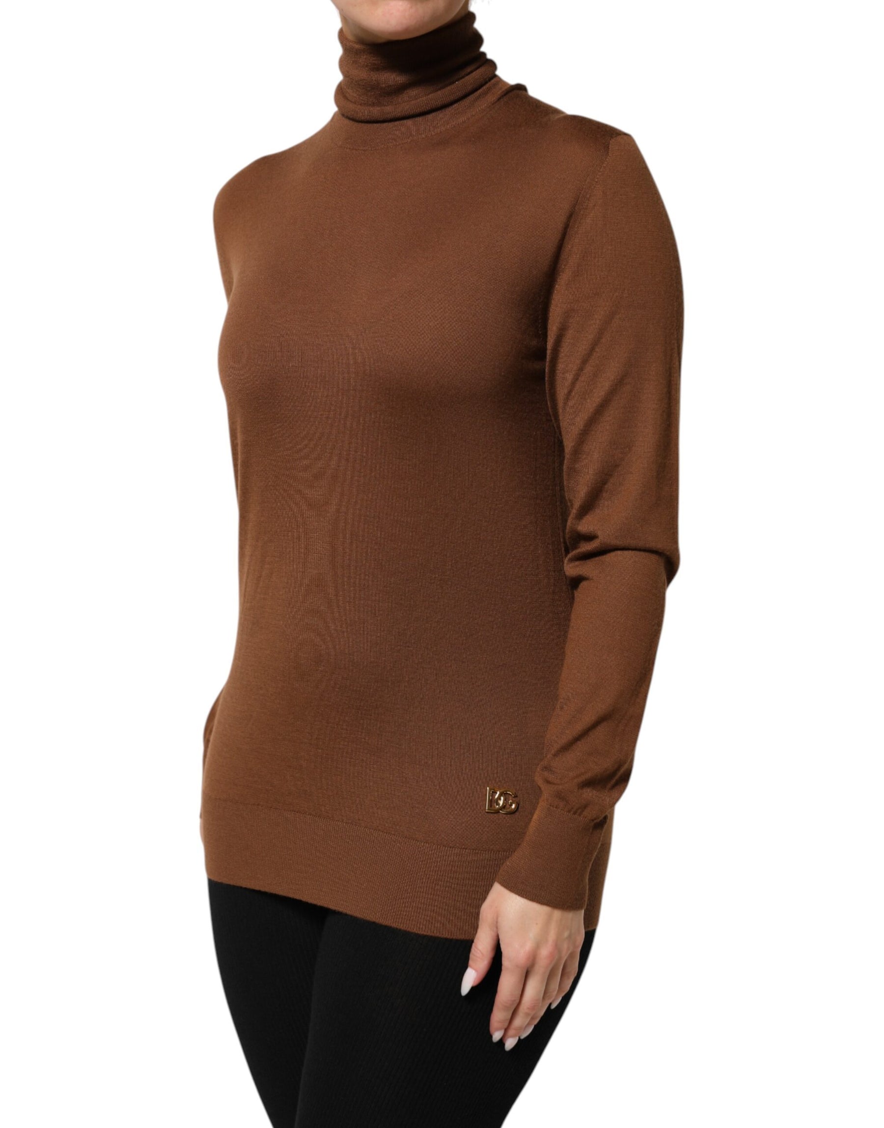 Dolce & Gabbana Brown Cashmere Turtle Neck Pullover Sweater | Regal Royce