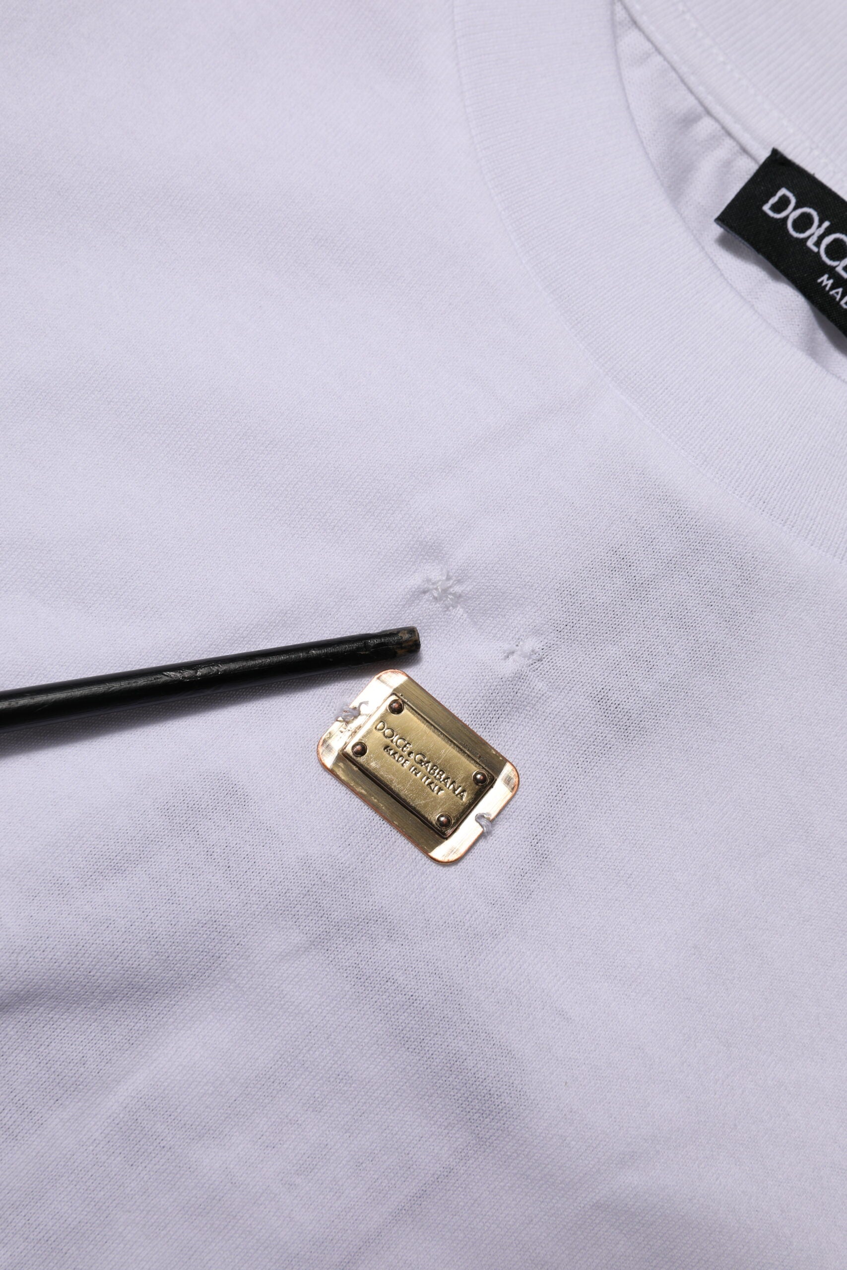 Dolce & Gabbana T-Shirt White Cotton Round Neck Short Sleeves I | Regal Royce