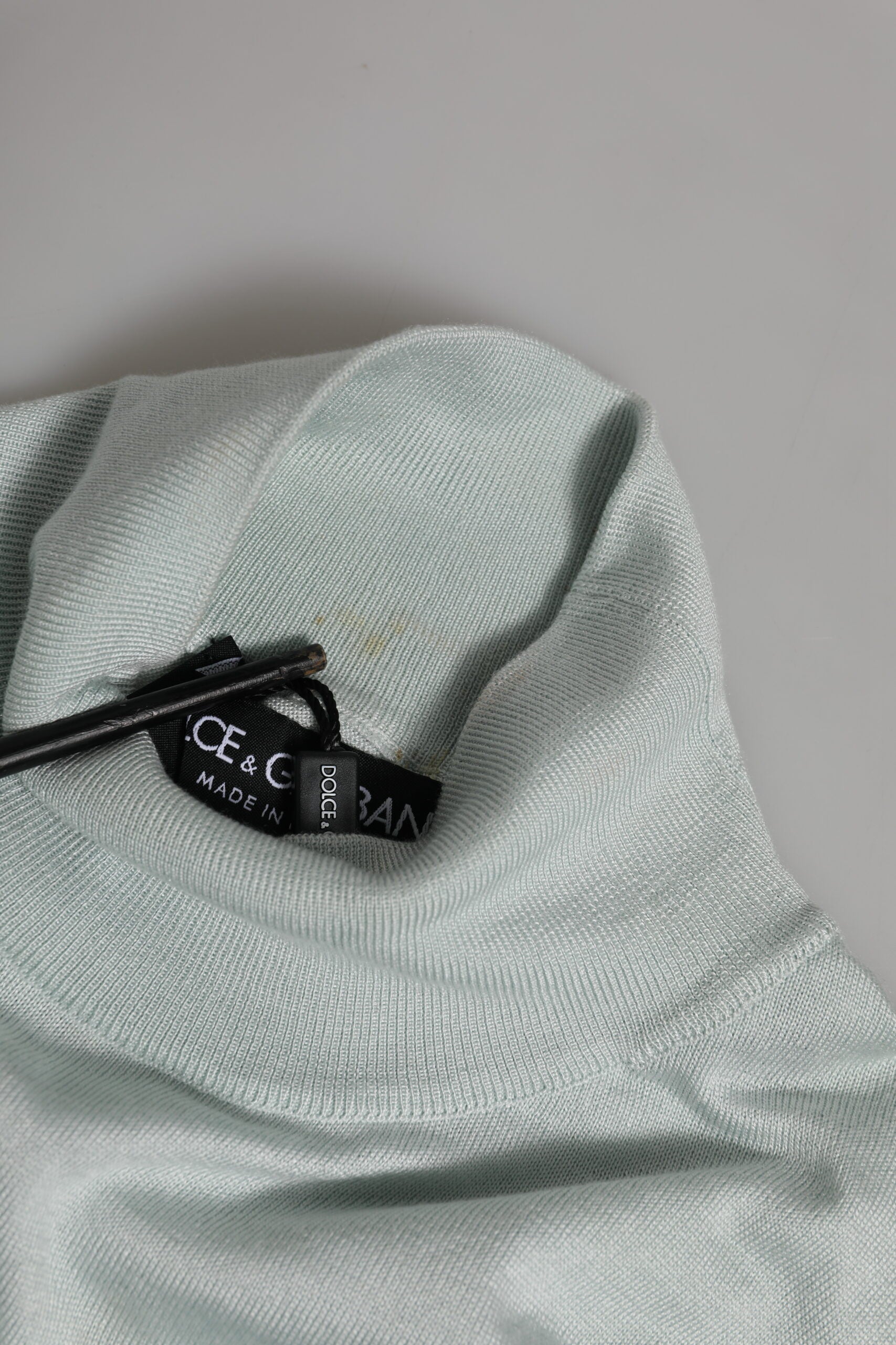 Dolce & Gabbana Gray Turtle Neck 3/4 Sleeves Pullover Top | Regal Royce