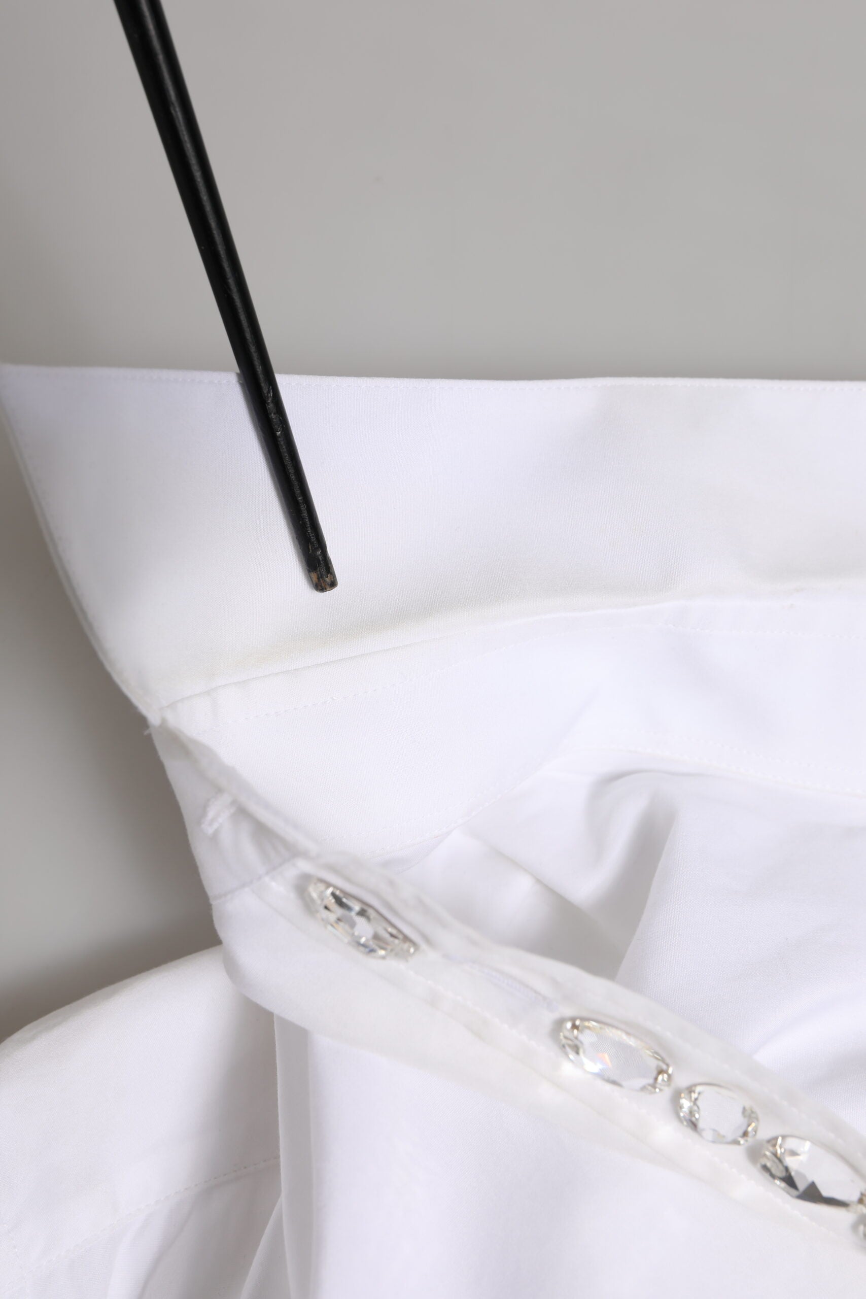 Dolce & Gabbana White Crystal Embellished Dress Shirt Top | Regal Royce