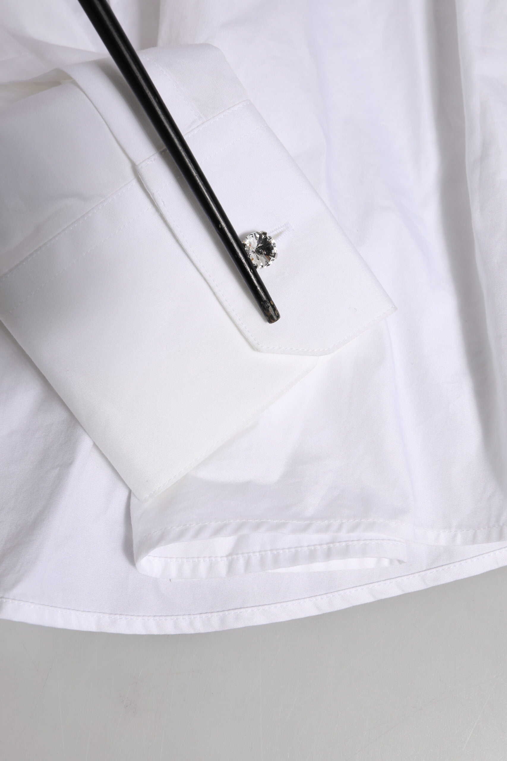 Dolce & Gabbana White Crystal Embellished Dress Shirt Top | Regal Royce