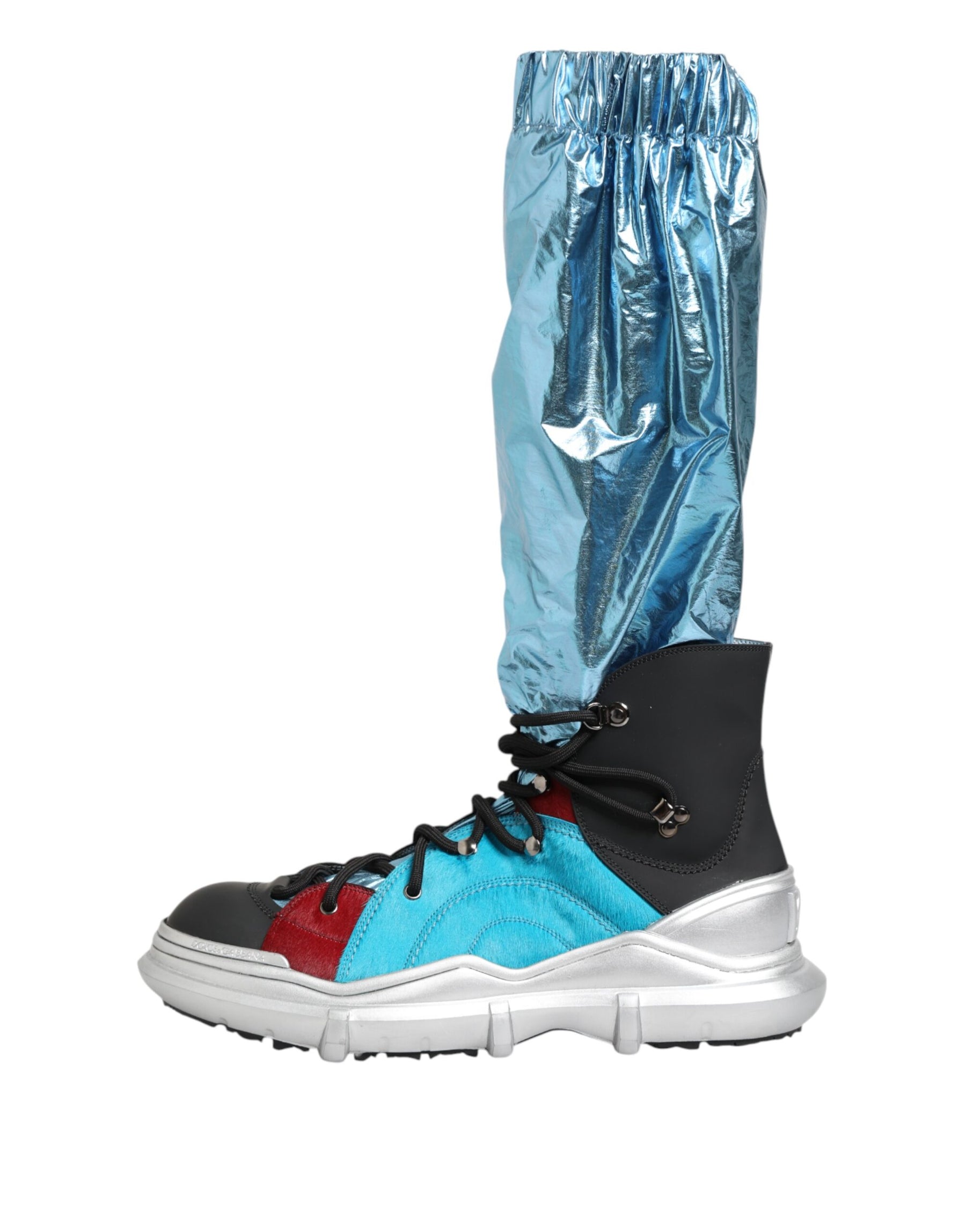 Dolce & Gabbana Blue Lace Up Over The Knee Socks Men Boots Shoes | Regal Royce