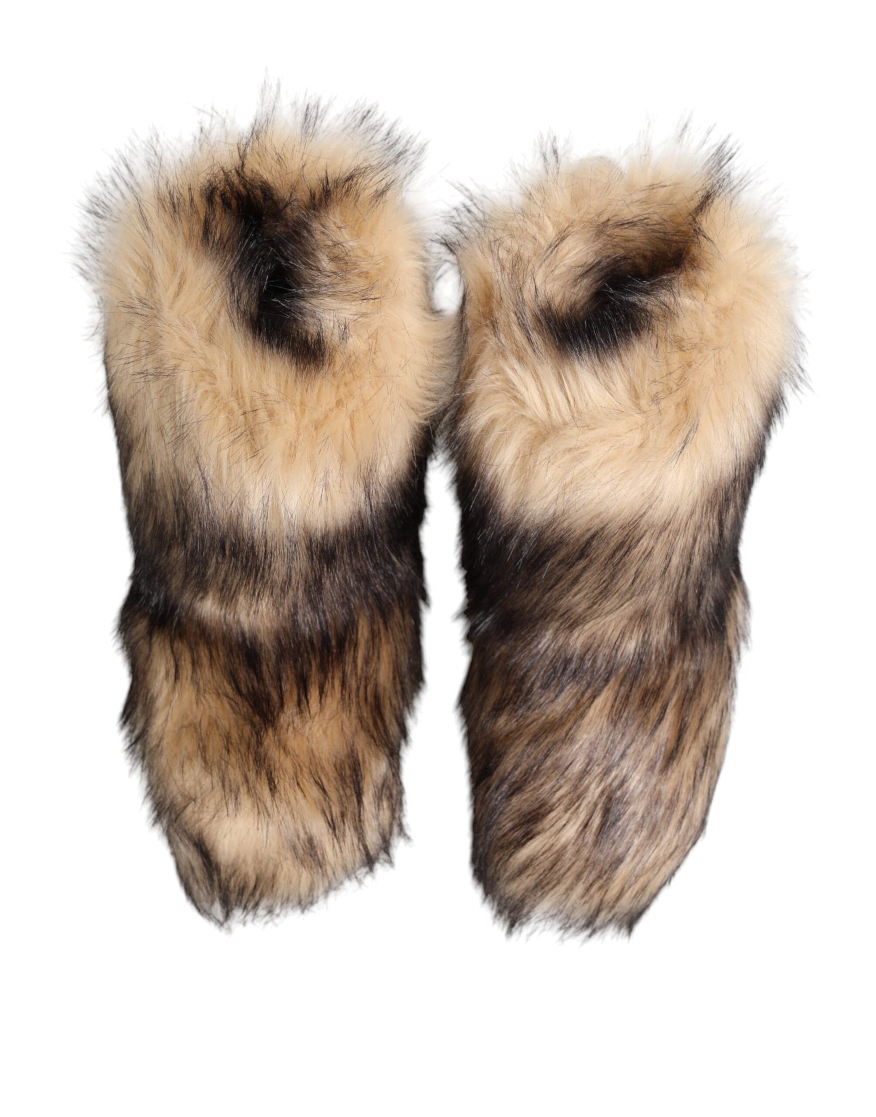 Dolce & Gabbana Brown Faux Skim Ski Fur Men Short Boots Shoes | Regal Royce