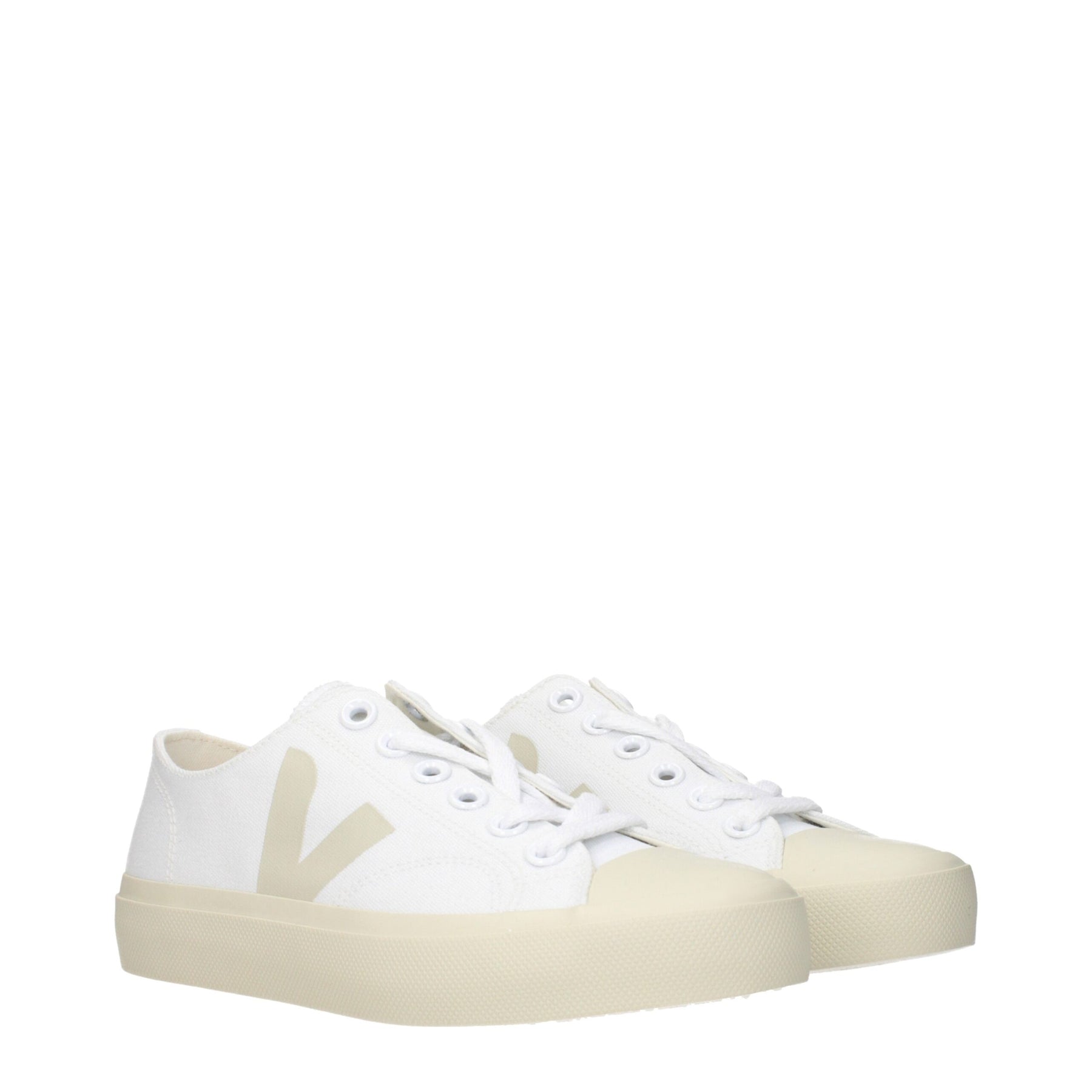 Veja White Fabric Low Top Sneakers | Regal Royce