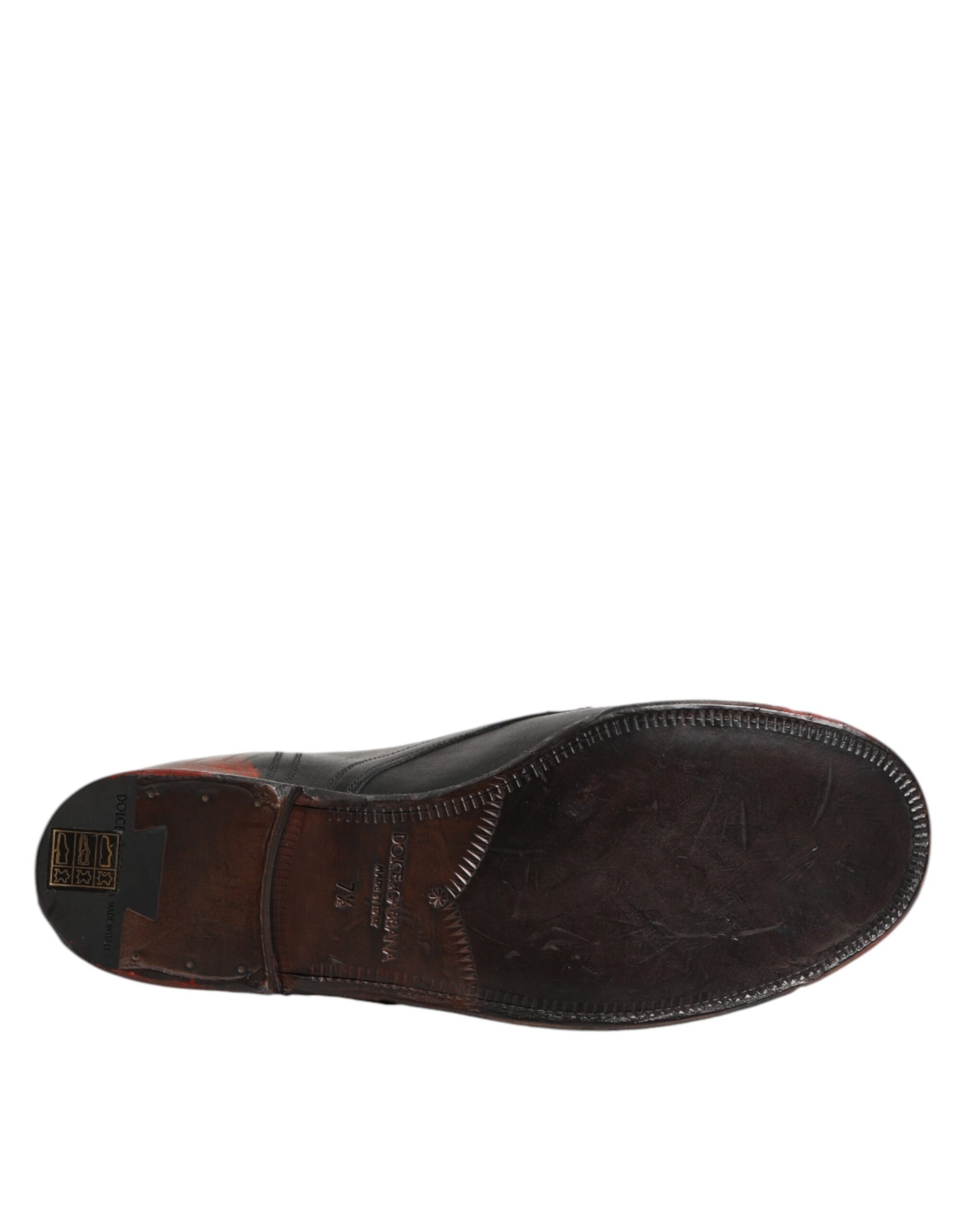 Dolce & Gabbana Black Red Lace Up Short Ankle Boot Shoes | Regal Royce