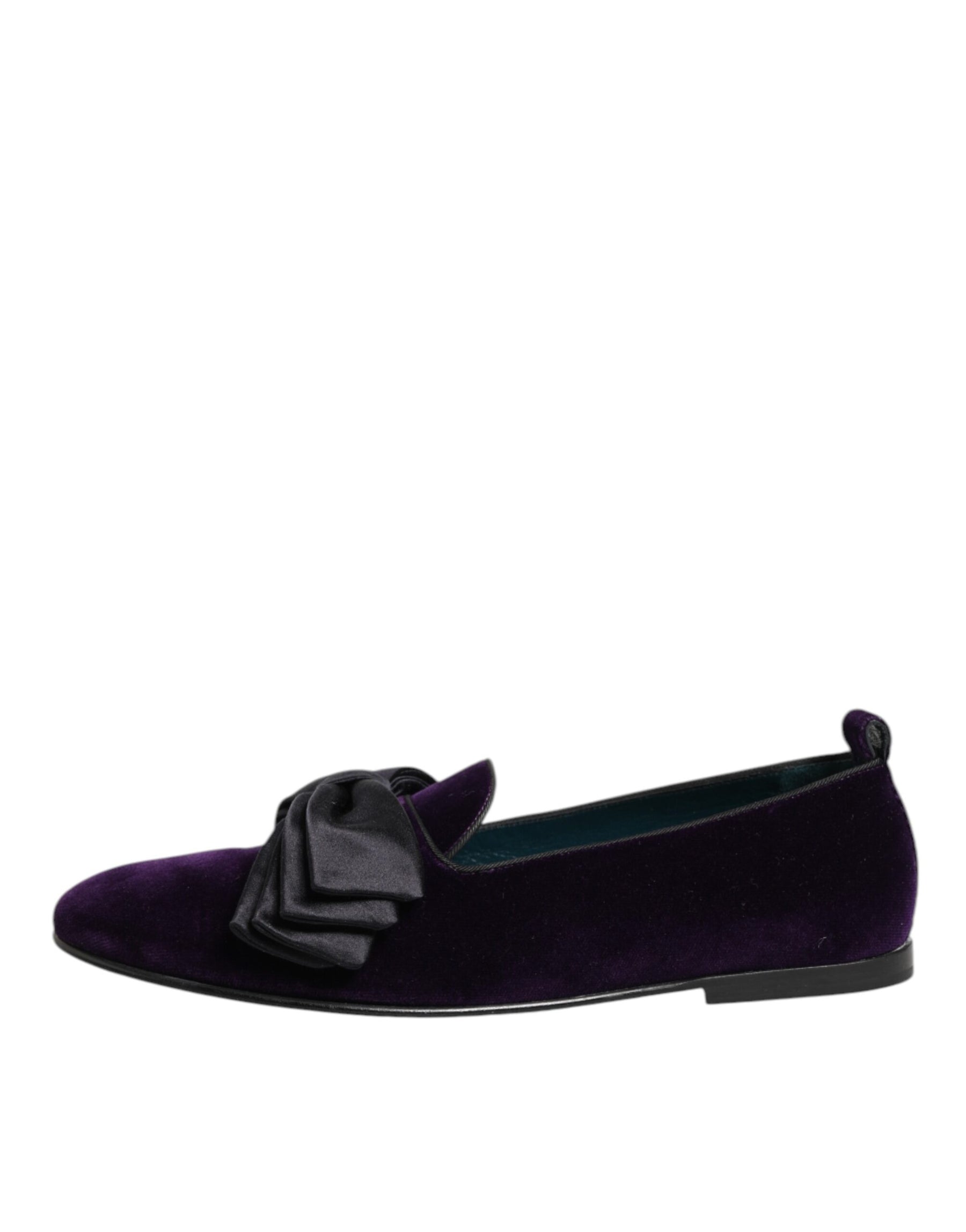 Dolce & Gabbana Purple Suede Cotton Bow Slip On Loafers Shoes | Regal Royce