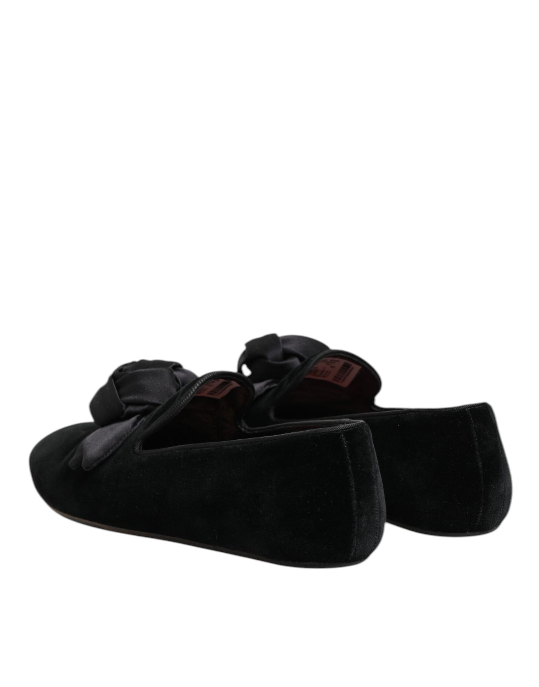 Dolce & Gabbana Black Suede Cotton Rose Slip On Loafers Shoes | Regal Royce