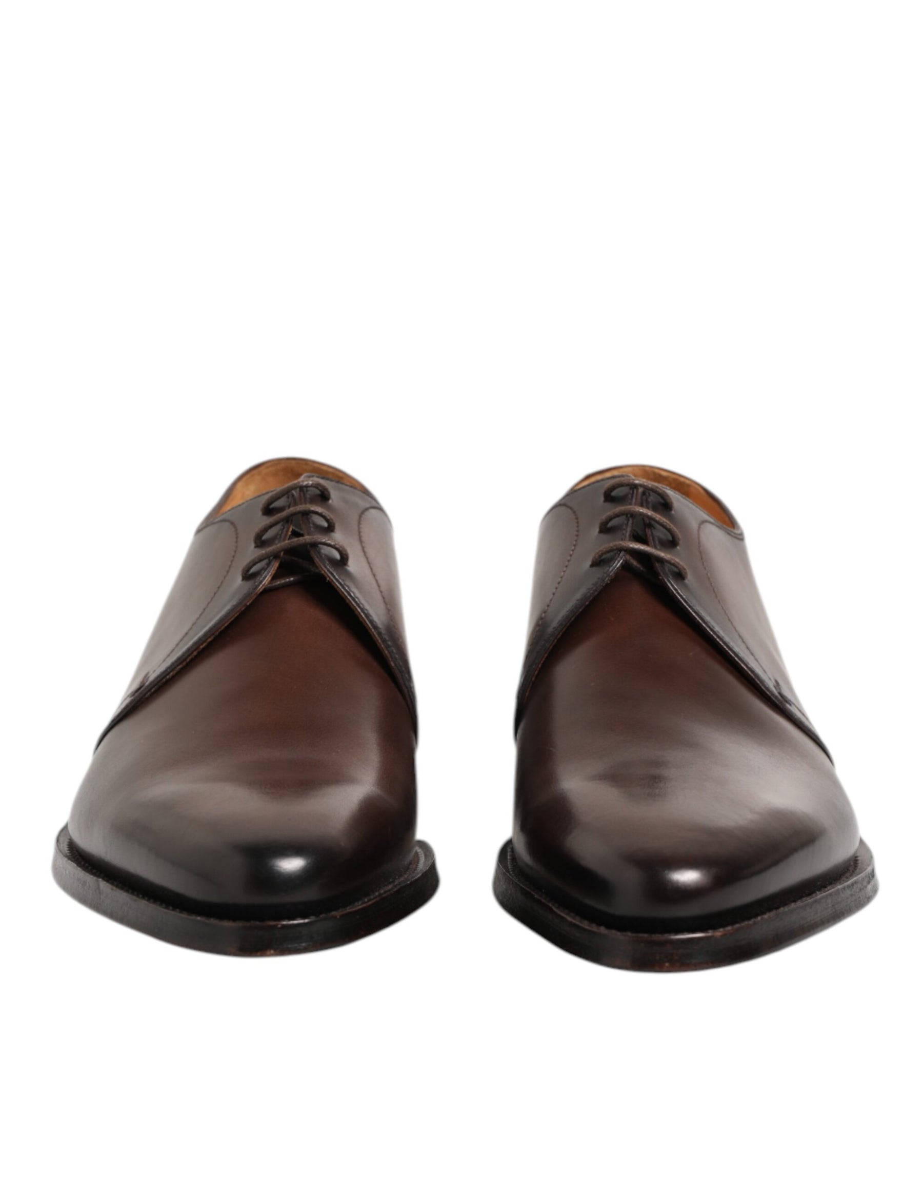 Dolce & Gabbana Brown Leather Lace Up Dress Men Derby Shoes | Regal Royce
