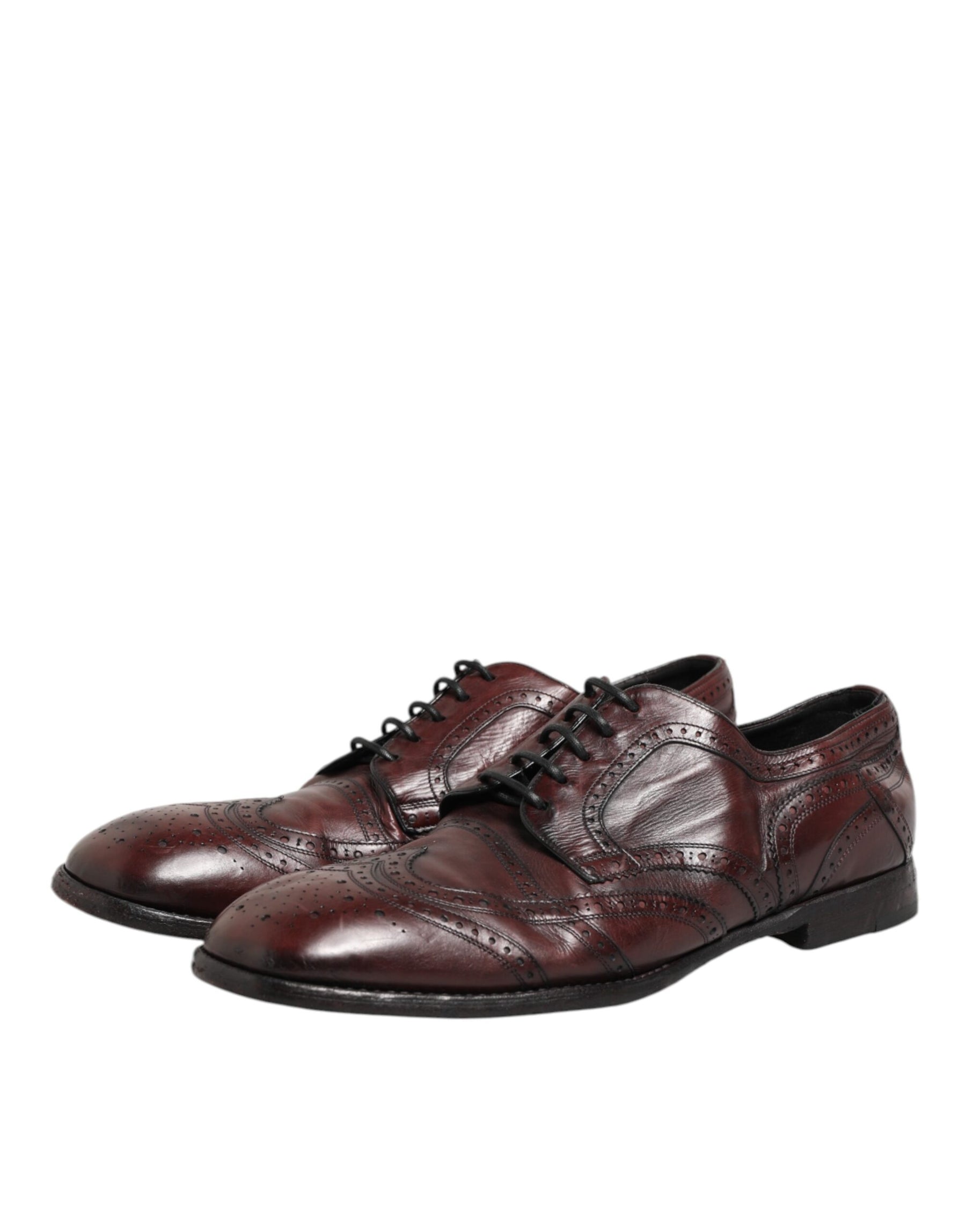 Dolce & Gabbana Bordeaux Leather Lace Up Dress Derby Shoes | Regal Royce