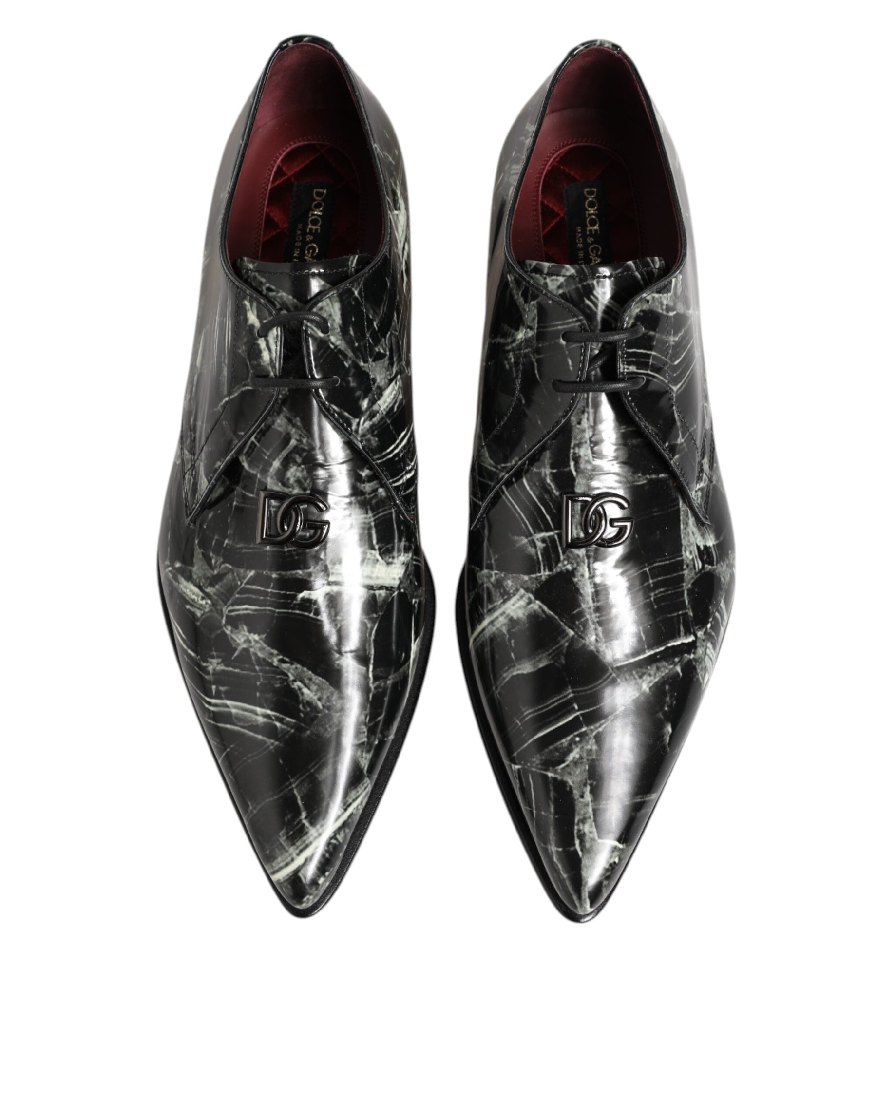 Dolce & Gabbana Marbled Pattern Dress Lace Up Derby Shoes | Regal Royce