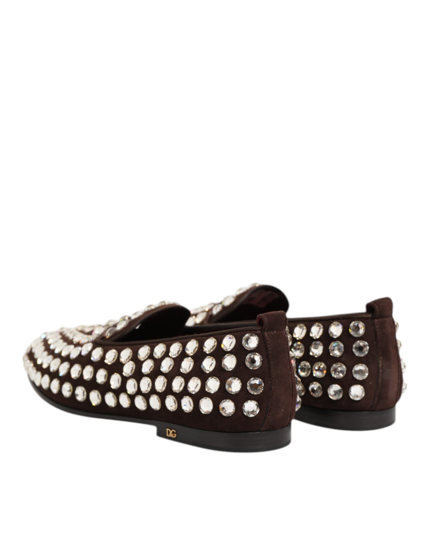 Dolce & Gabbana Bordeaux Suede Crystals Loafers Dress Shoes | Regal Royce