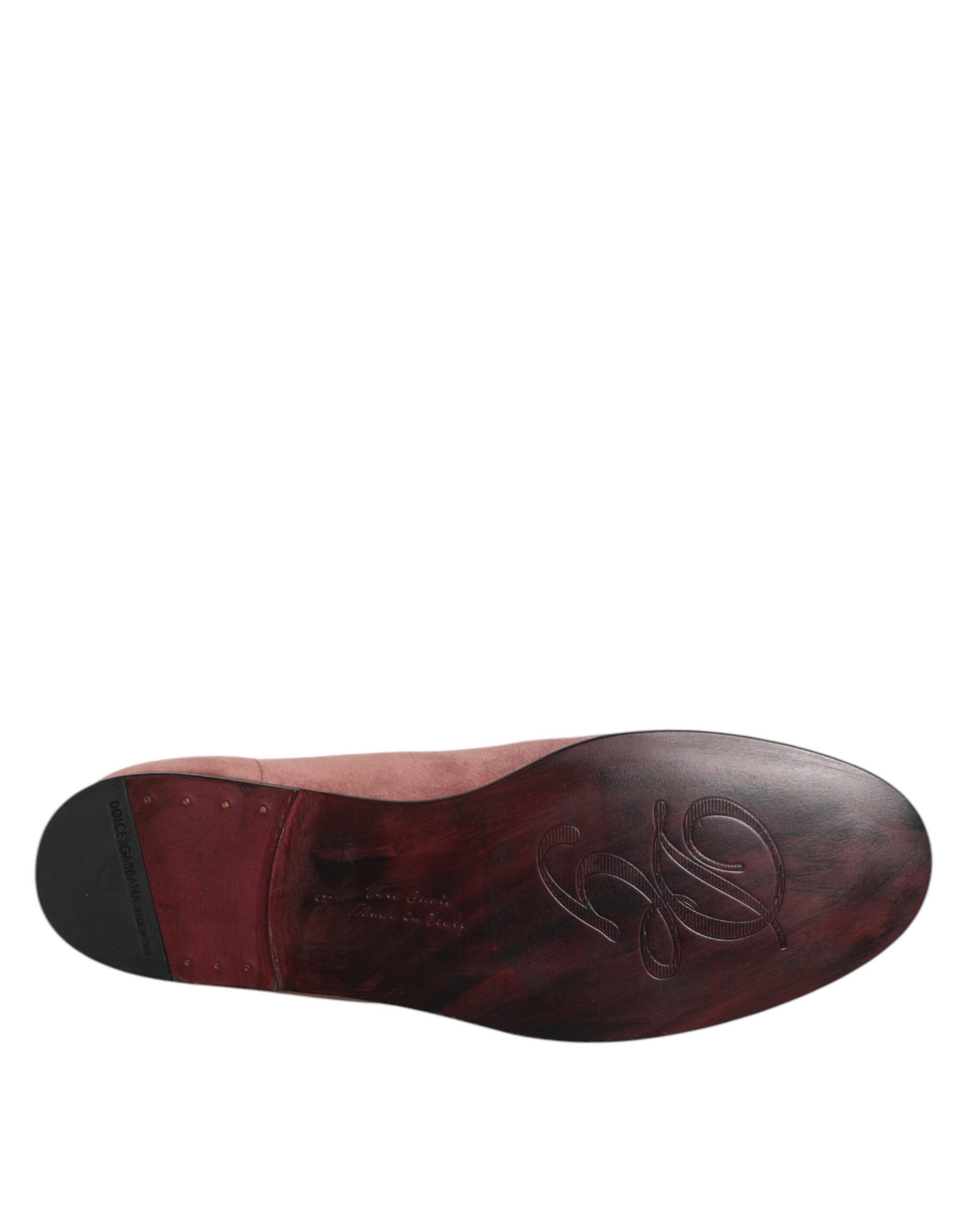 Dolce & Gabbana Pink Suede Loafers Formal Men Dress Shoes | Regal Royce