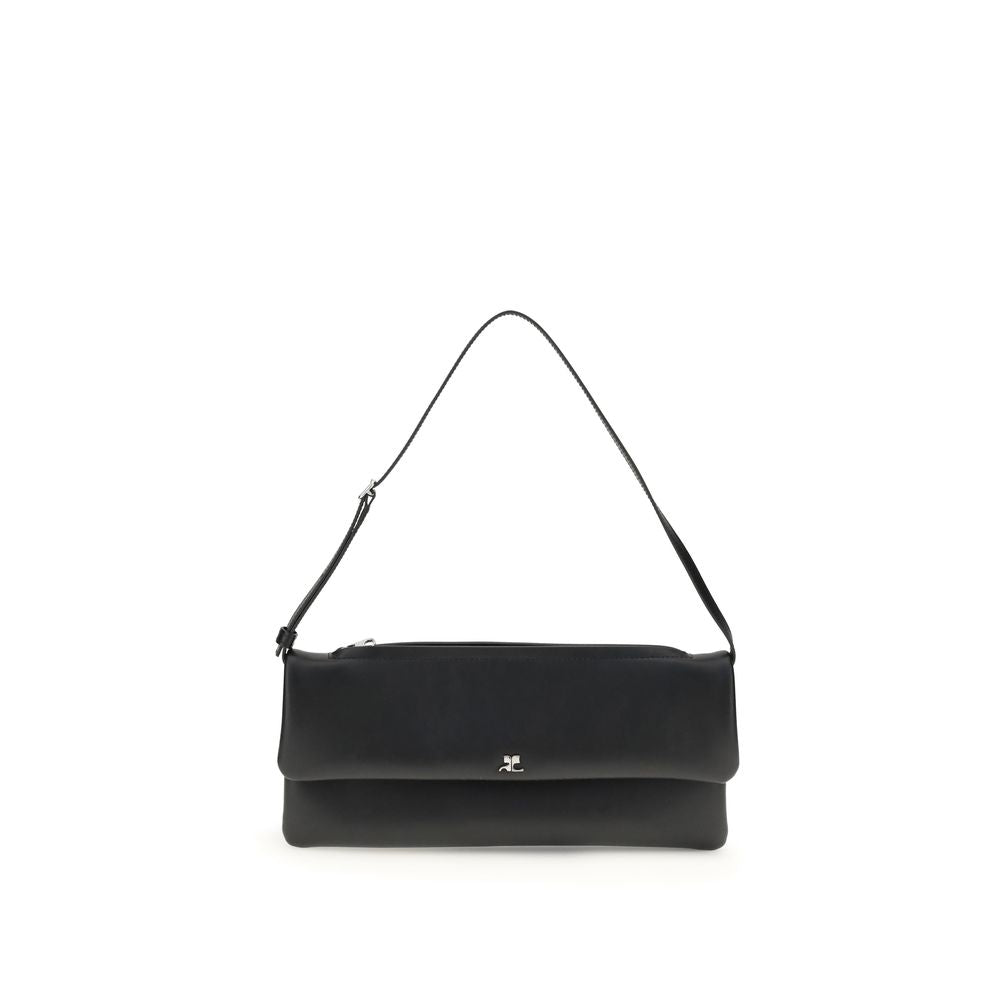 Courrèges Black Calf Leather Bos Taurus Shoulder Bag | Regal Royce