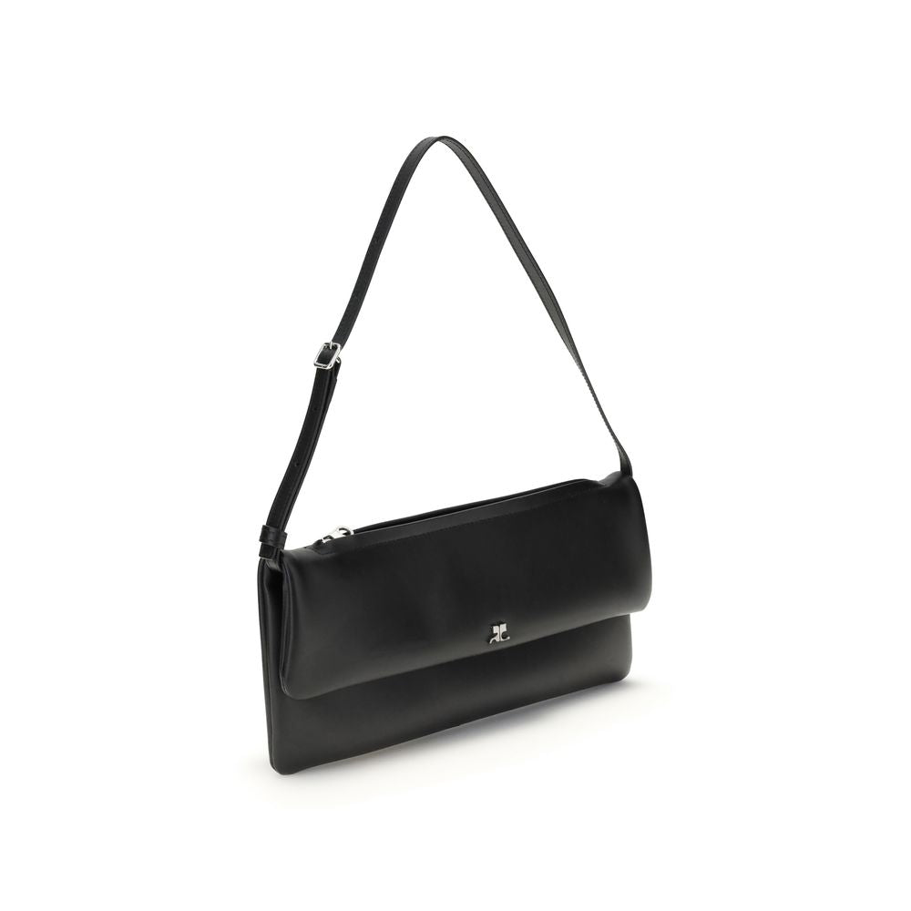 Courrèges Black Calf Leather Bos Taurus Shoulder Bag | Regal Royce