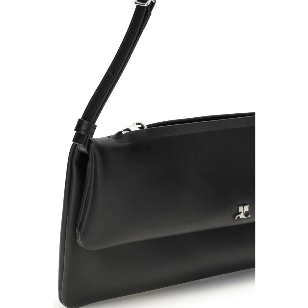 Courrèges Black Calf Leather Bos Taurus Shoulder Bag | Regal Royce