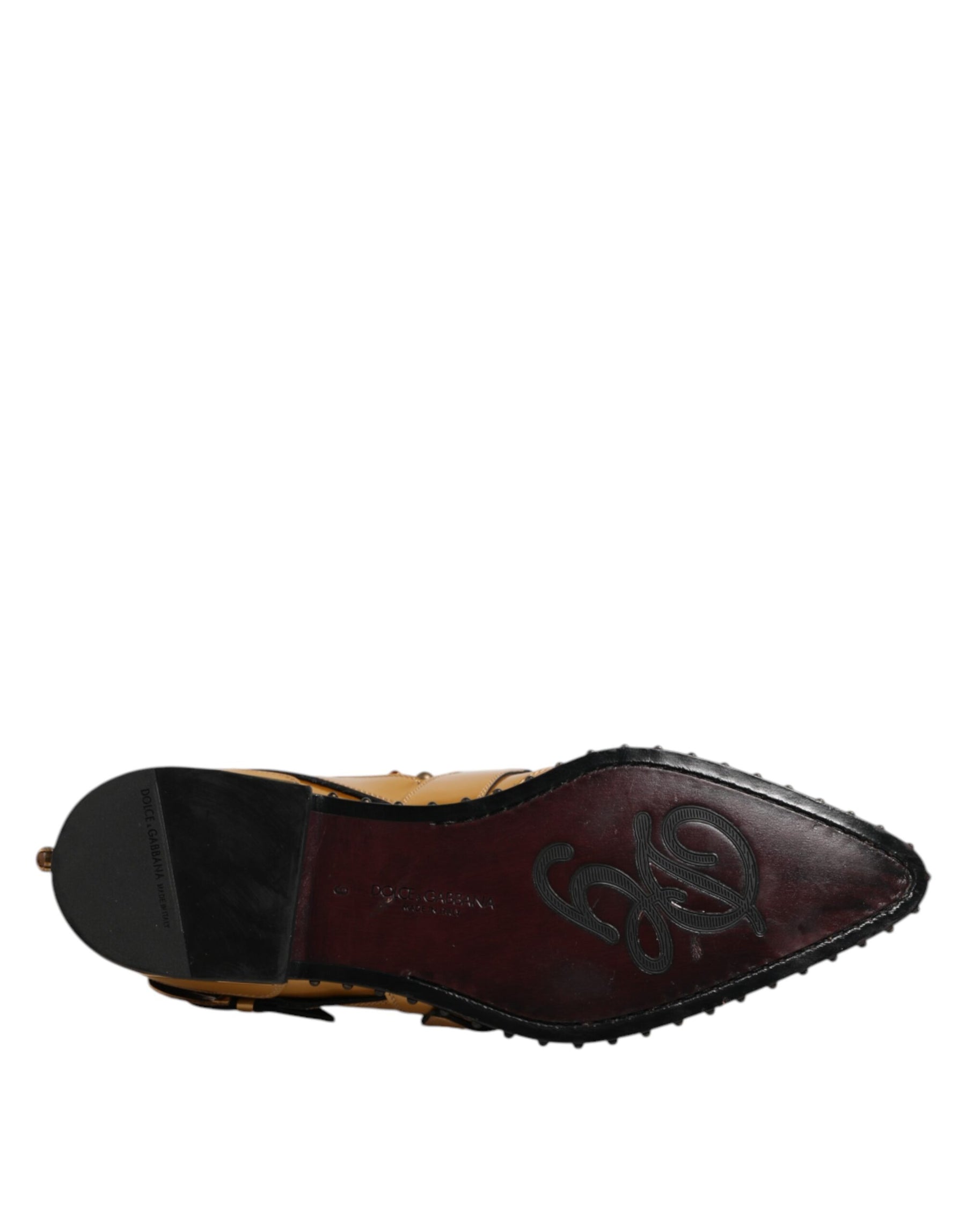 Dolce & Gabbana Gold Leather MONK STRAP Dress Formal Shoes | Regal Royce