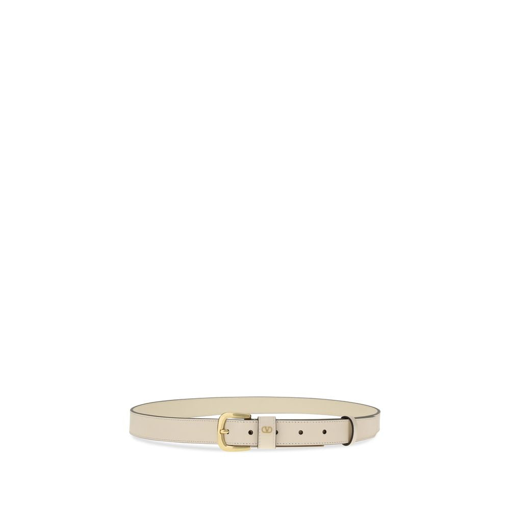 Valentino Garavani White Leather Regular Belt | Regal Royce