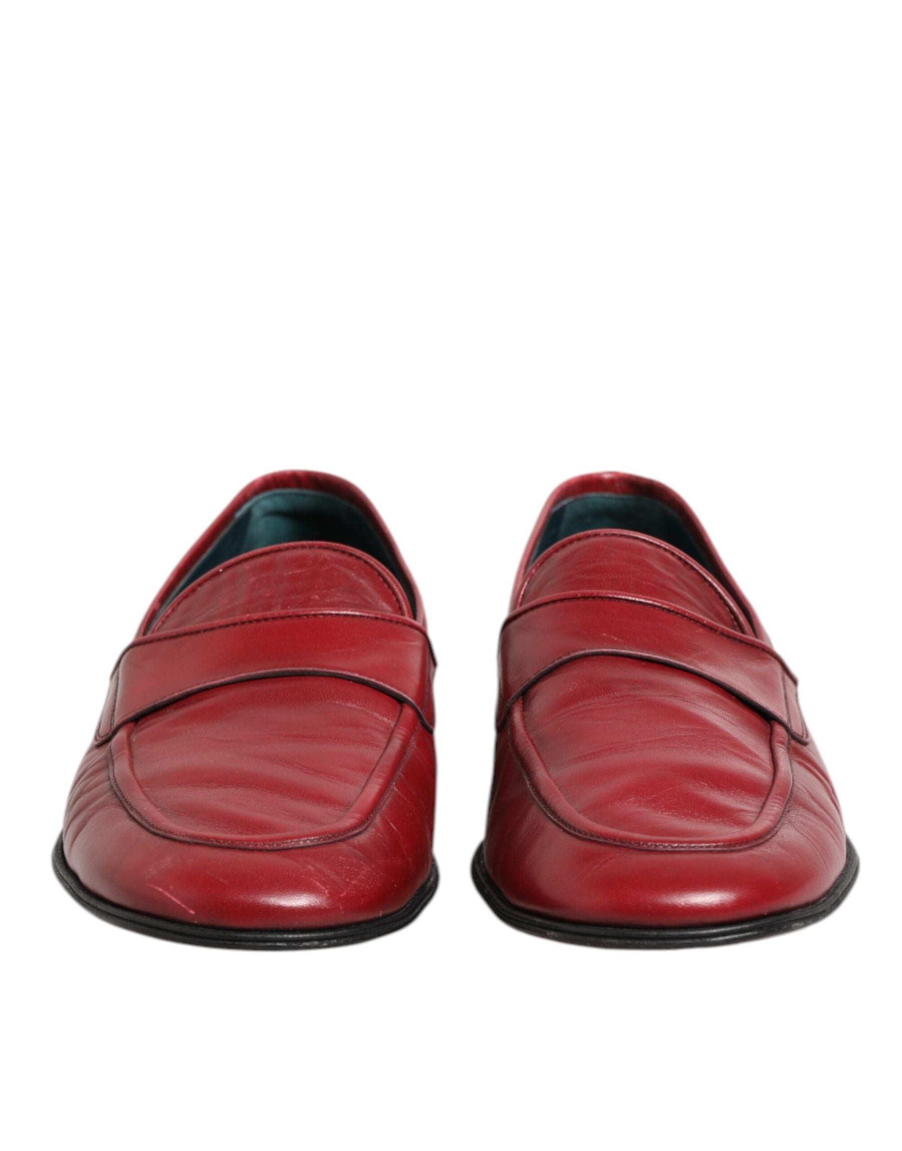 Dolce & Gabbana Red Leather Slip On Dress Men Loafers Shoes | Regal Royce