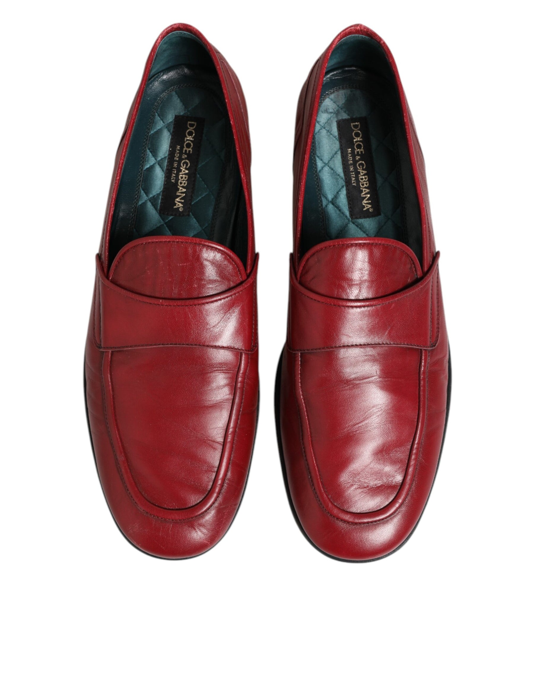Dolce & Gabbana Red Leather Slip On Dress Men Loafers Shoes | Regal Royce