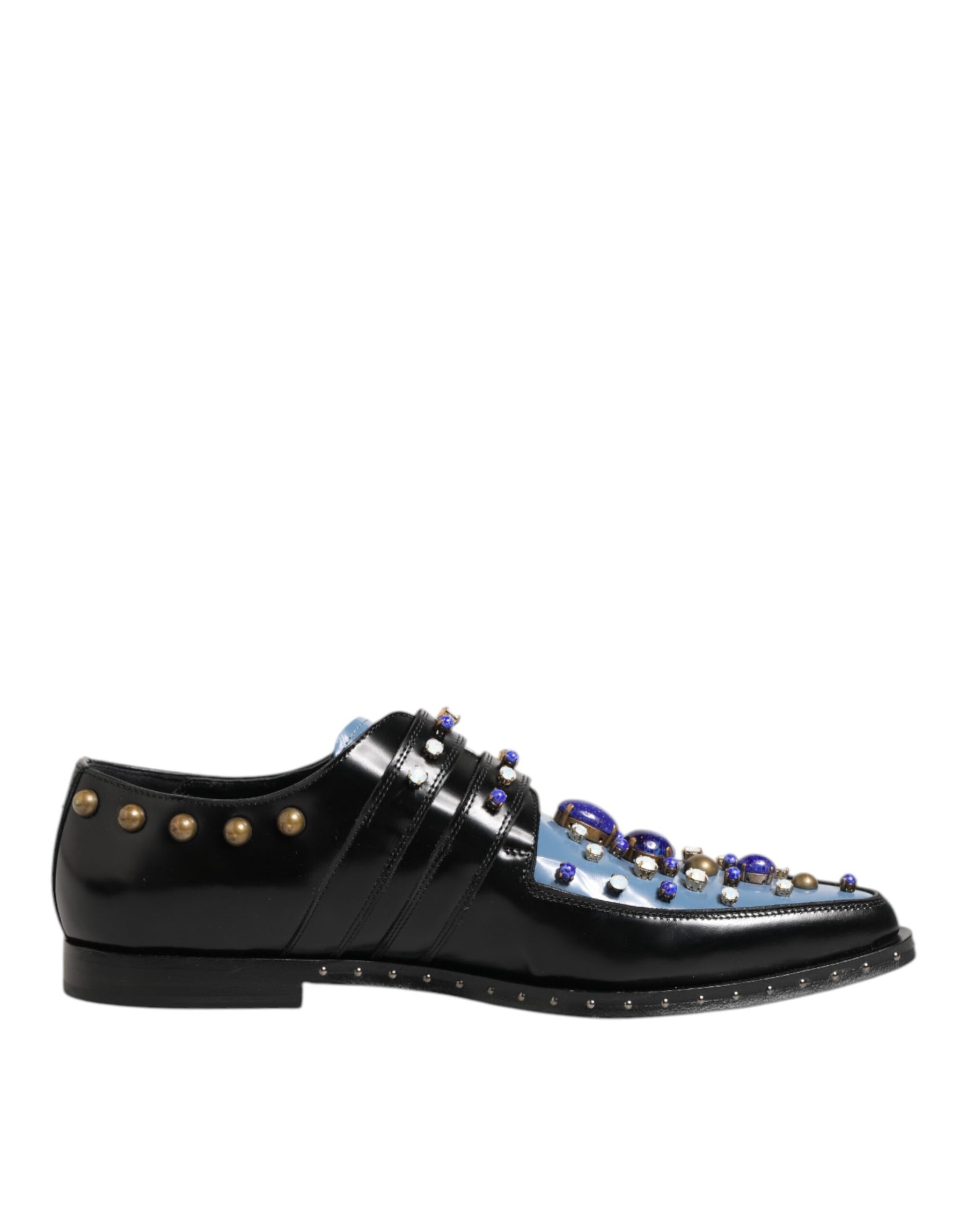 Dolce & Gabbana Black Blue Embellished MONKSTRAP Dress Shoes | Regal Royce