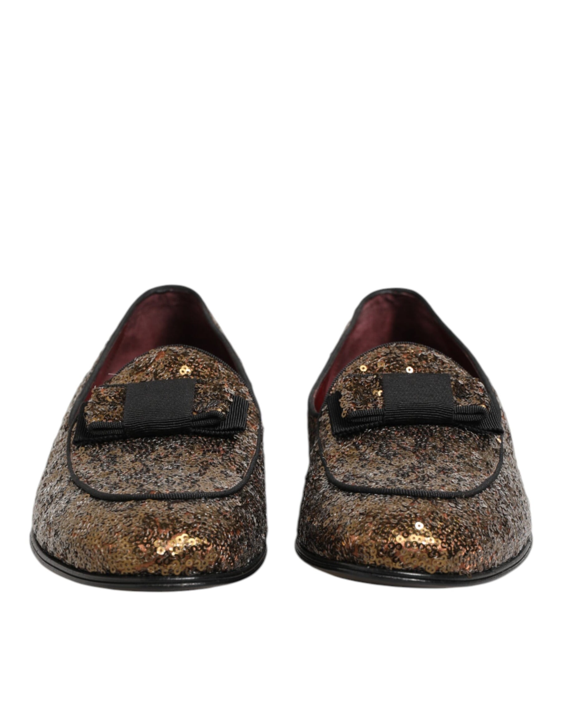 Dolce & Gabbana Gold Sequined Slip On Loafers Men Dress Shoes | Regal Royce