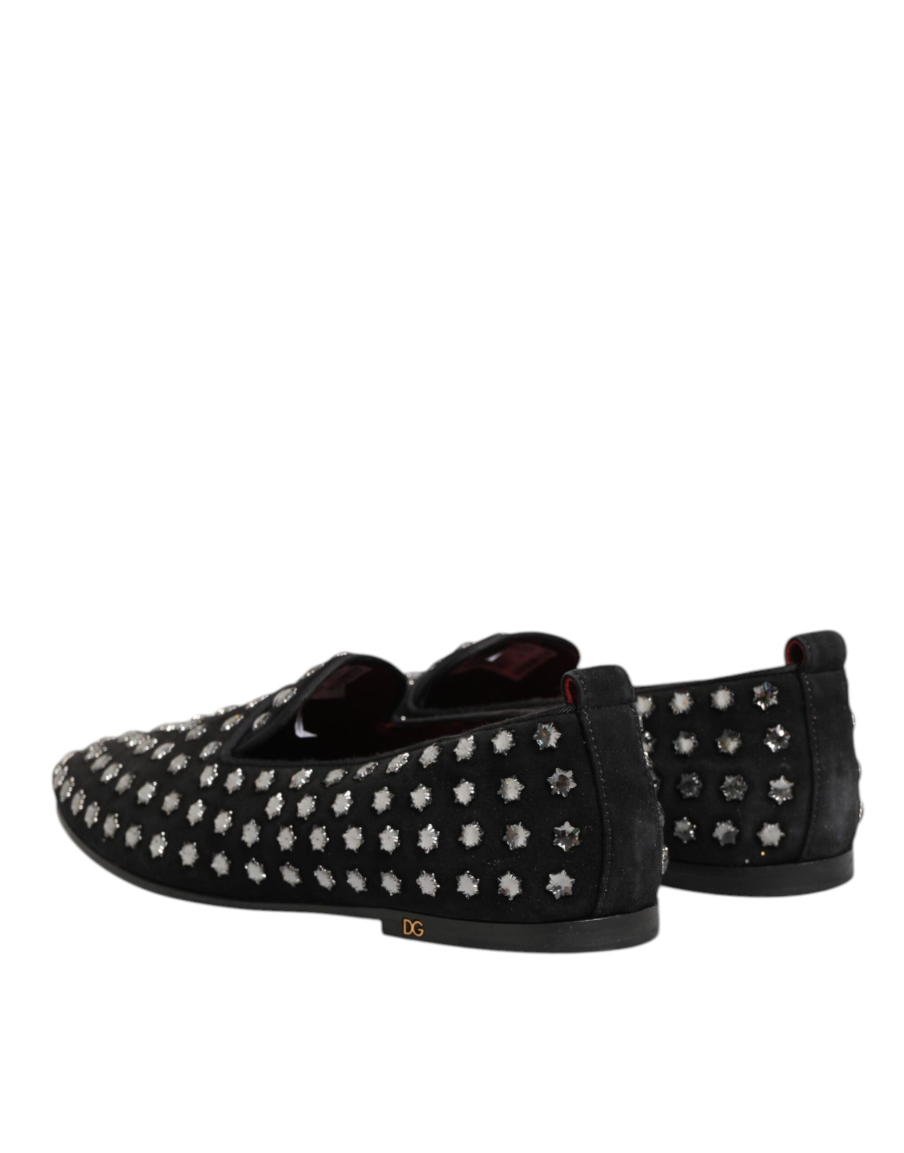 Dolce & Gabbana Black Crystal Embellished Loafers Dress Shoes | Regal Royce