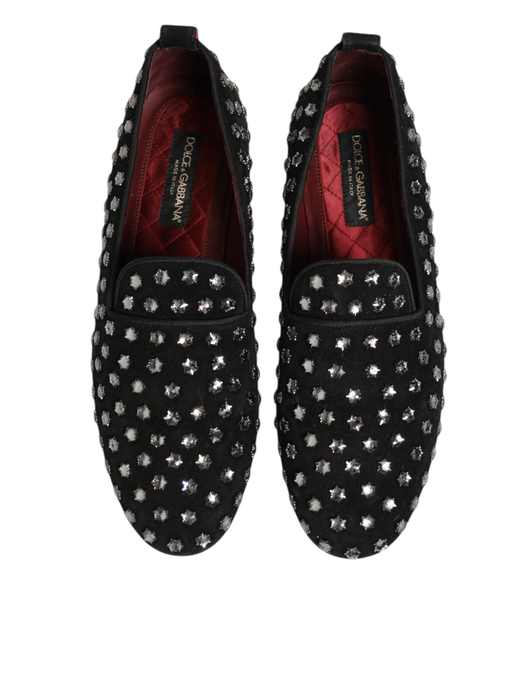 Dolce & Gabbana Black Crystal Embellished Loafers Dress Shoes | Regal Royce