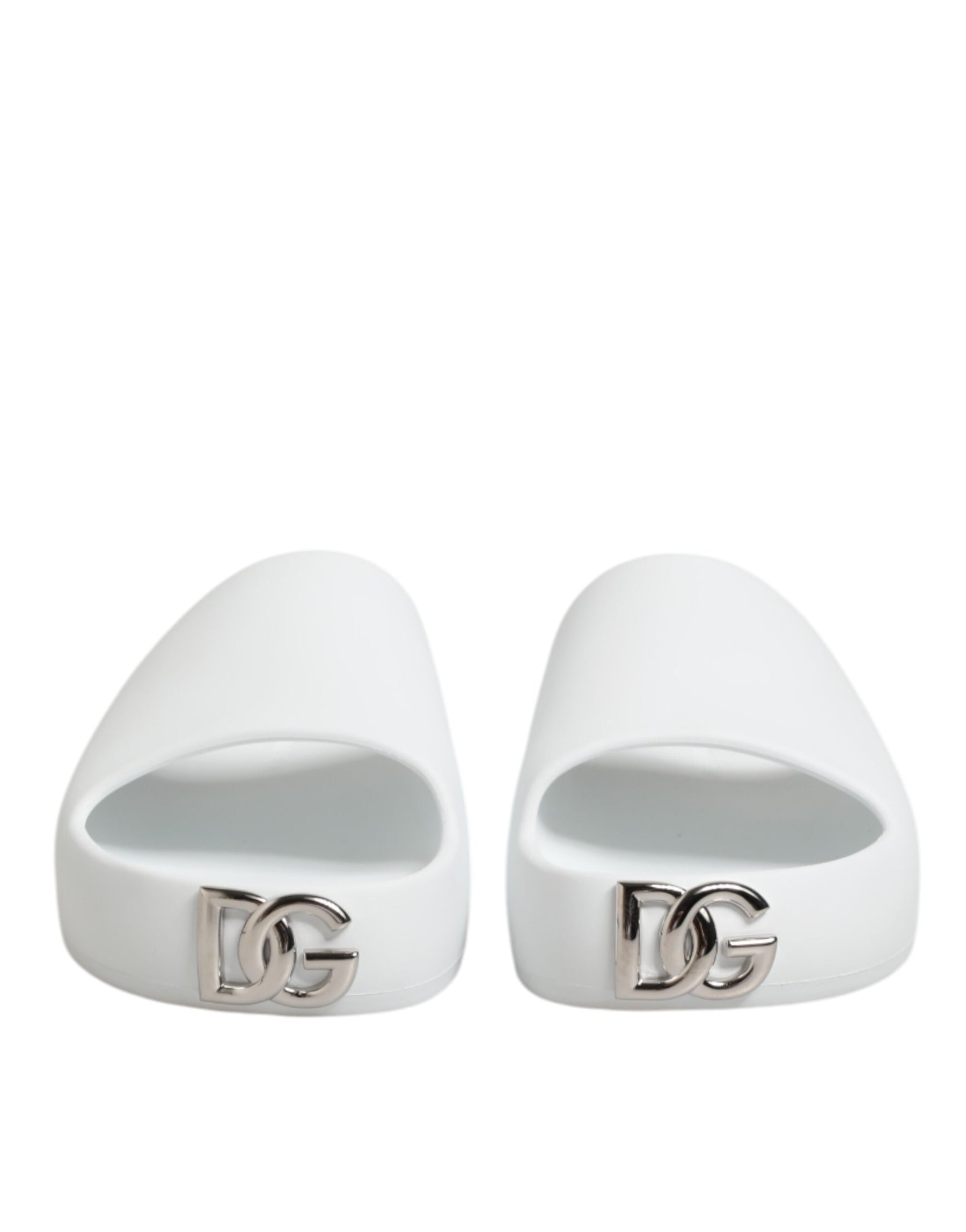 Dolce & Gabbana White Logo Slides Sandals Men Beachwear Shoes | Regal Royce