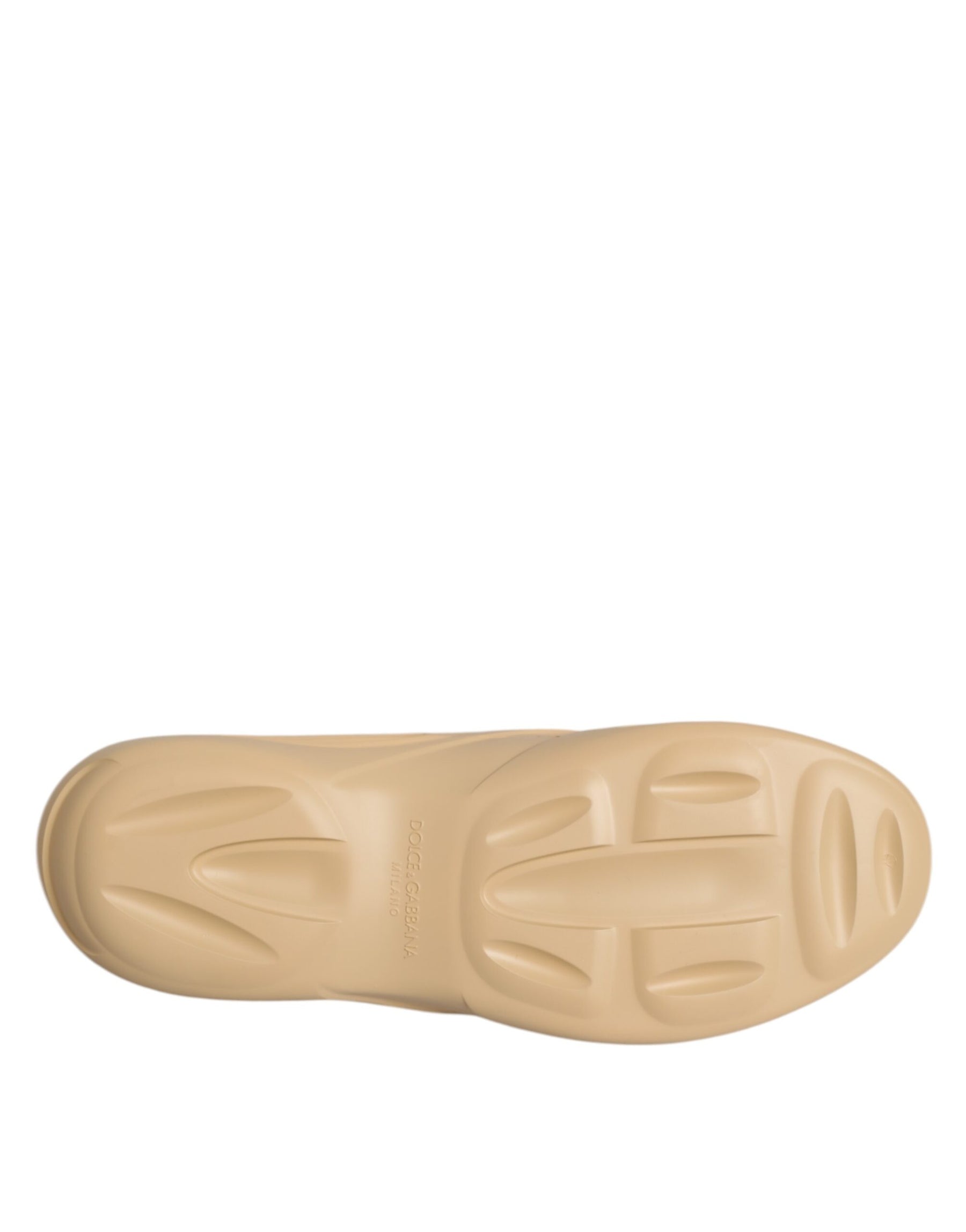Dolce & Gabbana Beige Rubber Slides Low Top Sneakers Shoes | Regal Royce