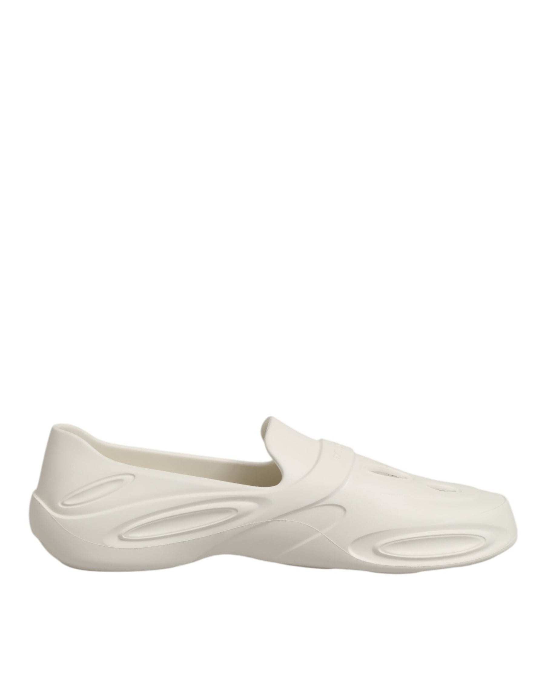 Dolce & Gabbana White Rubber Slides Low Top Sneakers Shoes | Regal Royce