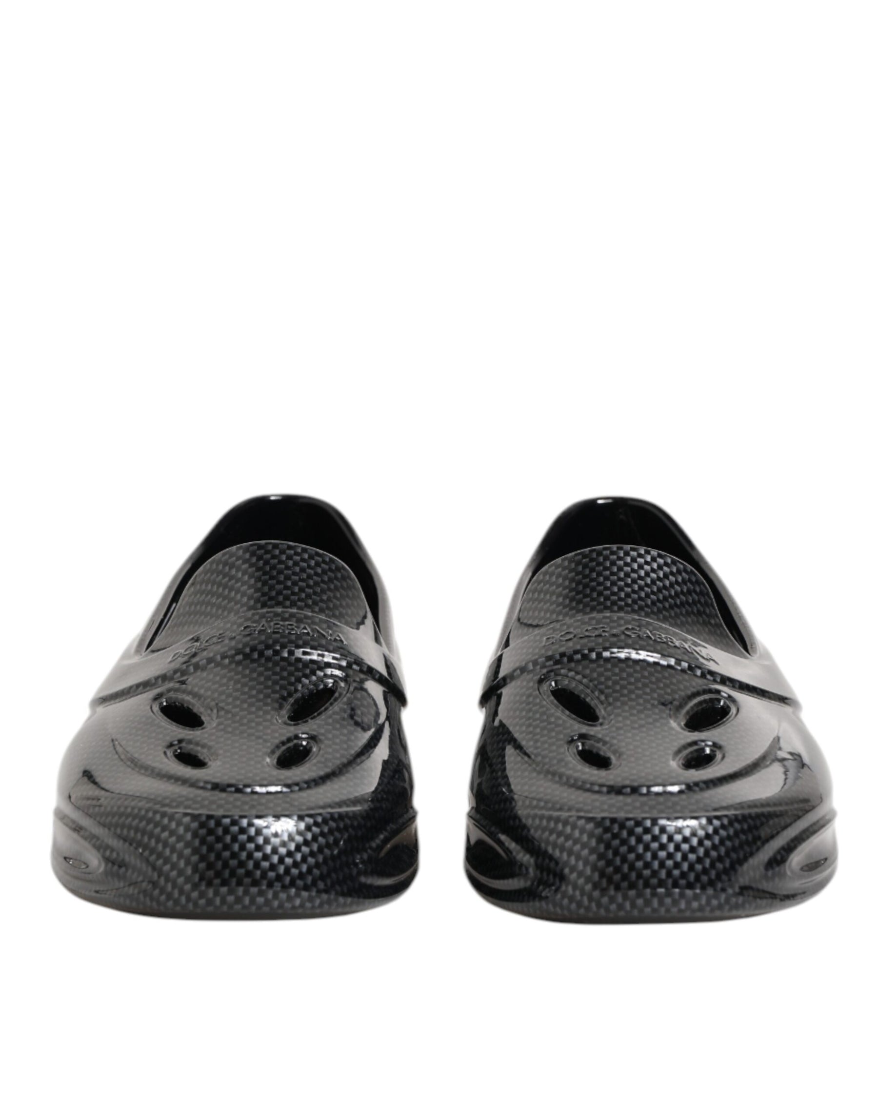 Dolce & Gabbana Black Rubber Slides Low Top Sneakers Shoes | Regal Royce