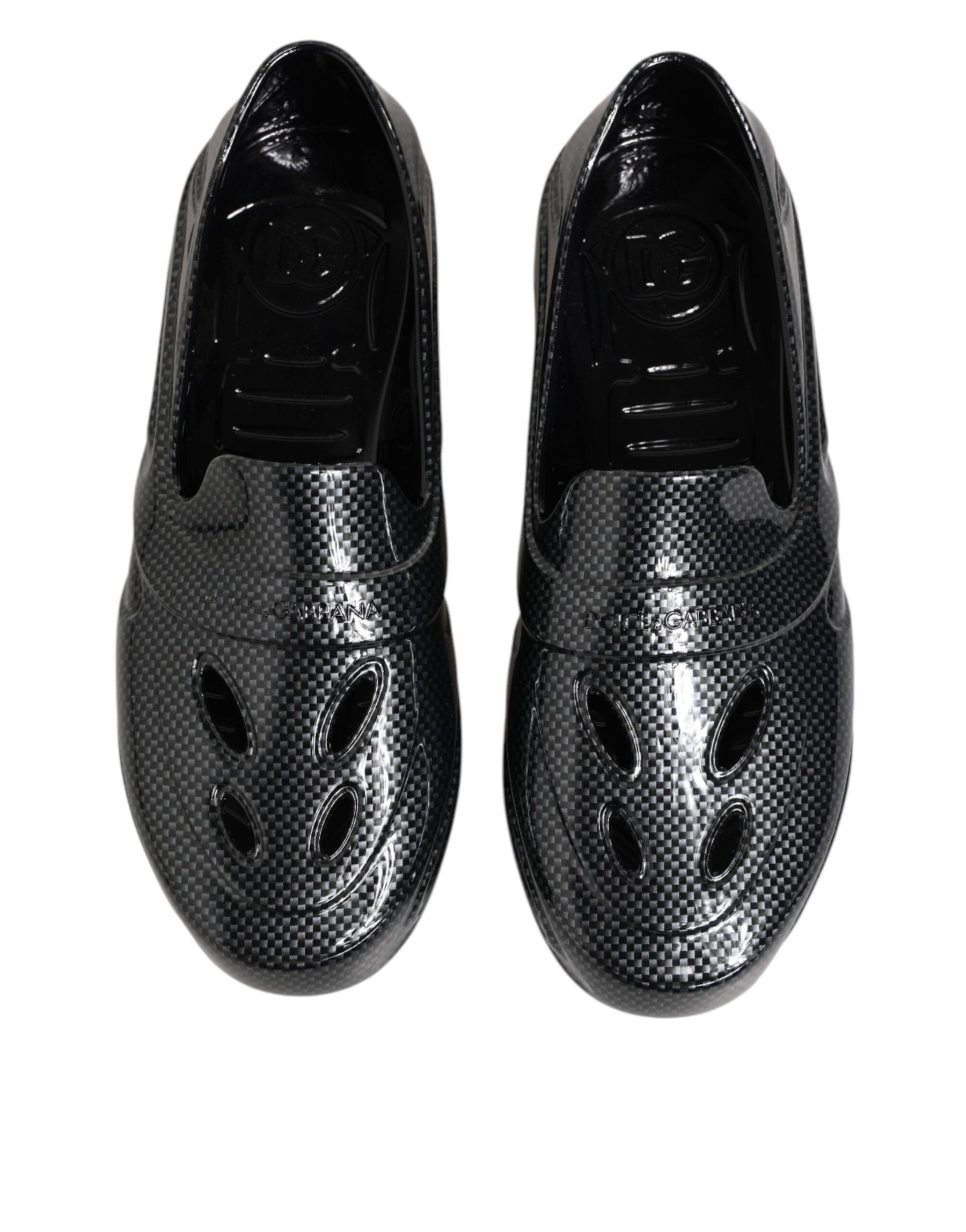 Dolce & Gabbana Black Rubber Slides Low Top Sneakers Shoes | Regal Royce