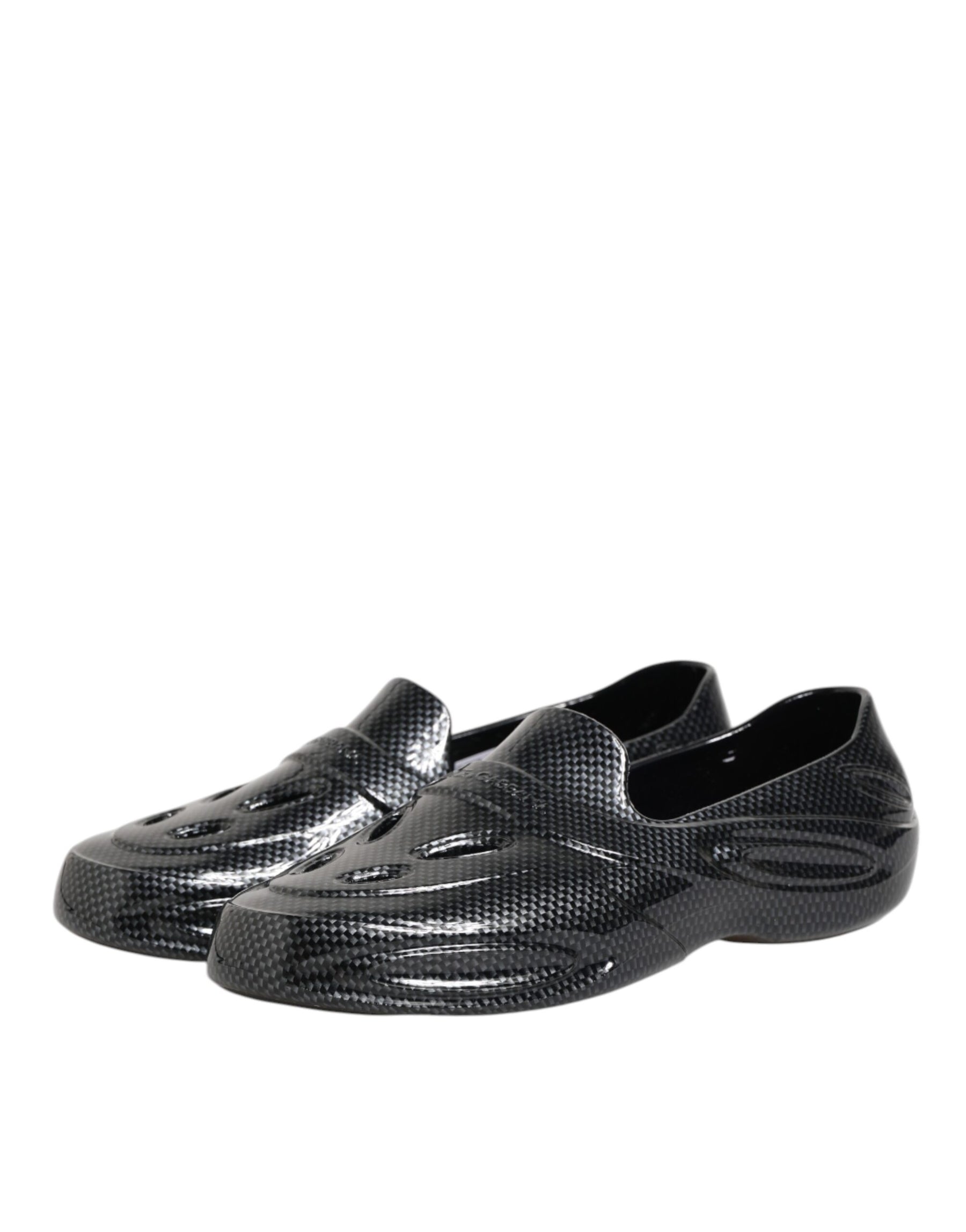 Dolce & Gabbana Black Rubber Slides Low Top Sneakers Shoes | Regal Royce