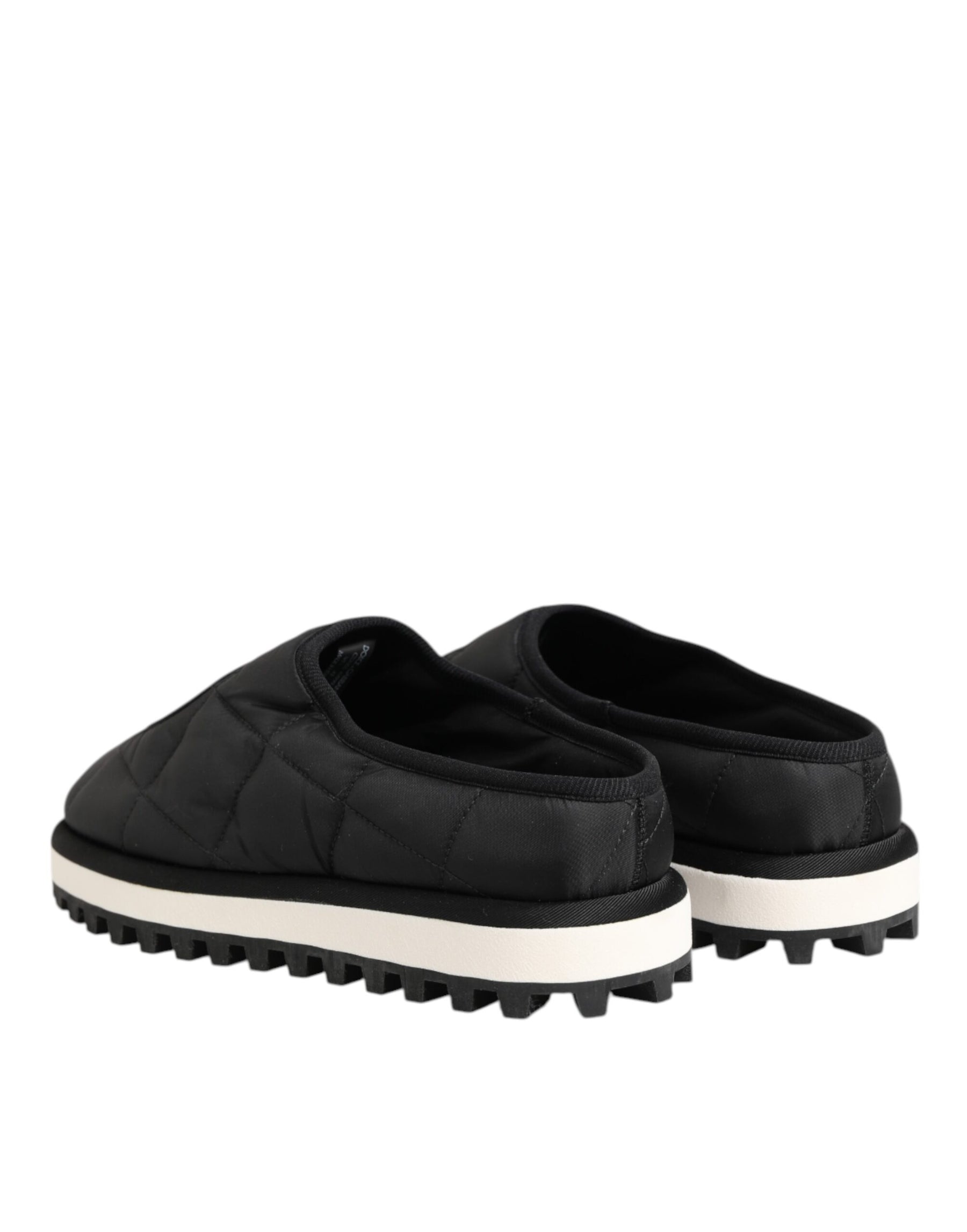 Dolce & Gabbana Black Nylon Low Top Slip On Sneaker Shoes | Regal Royce