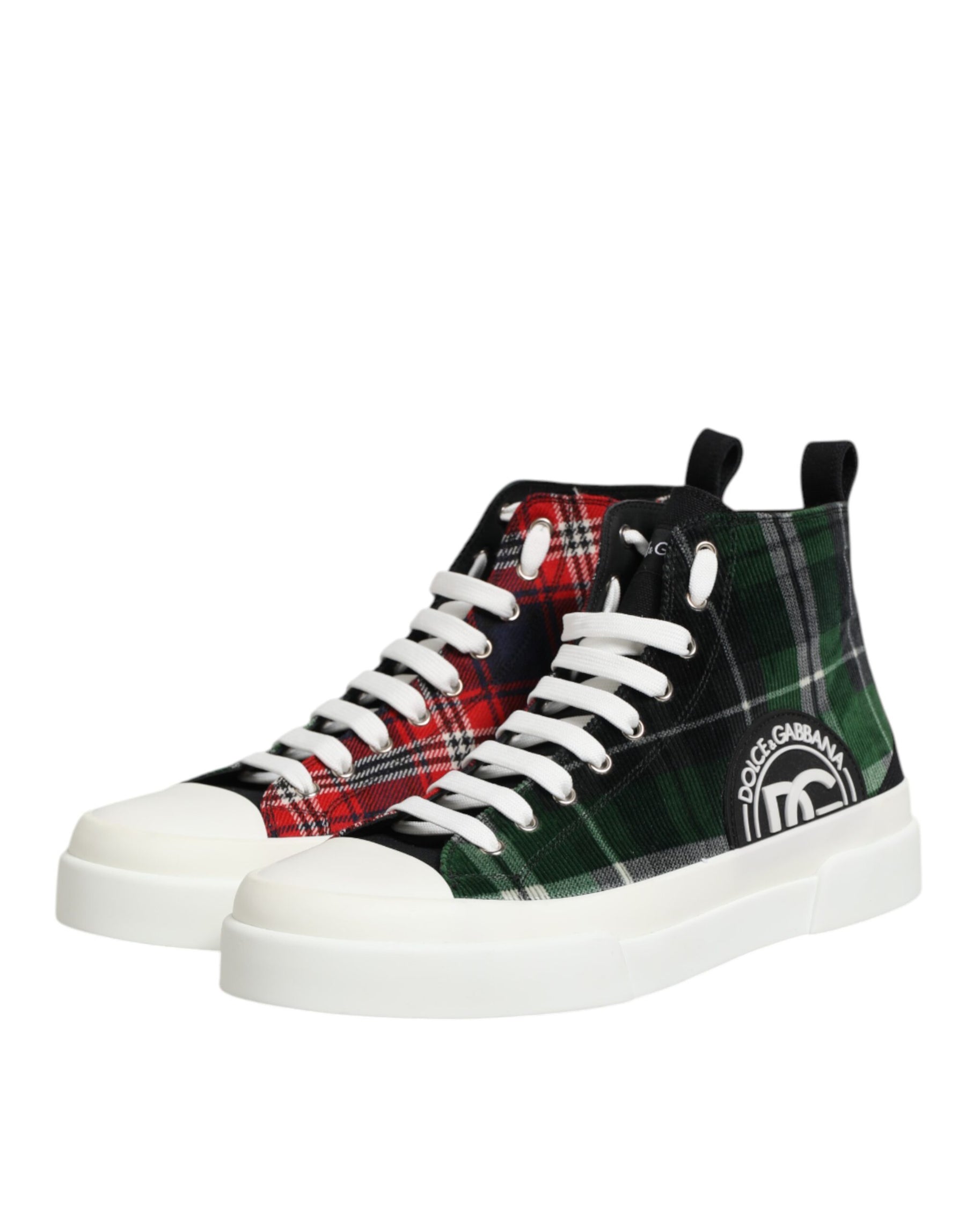Dolce & Gabbana Multicolor Cotton High Top Men Sneakers Shoes | Regal Royce