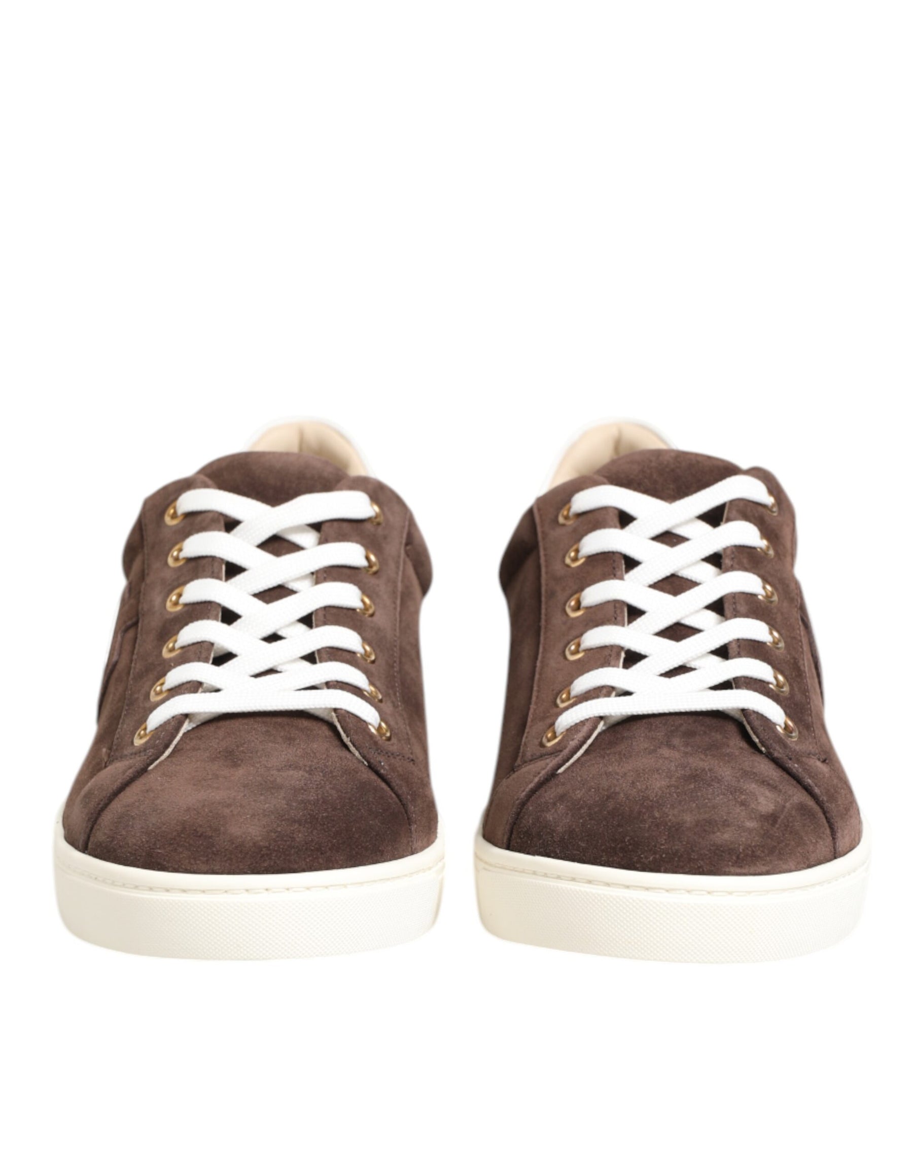 Dolce & Gabbana Brown Suede Leather Low Top Men Sneakers Shoes | Regal Royce