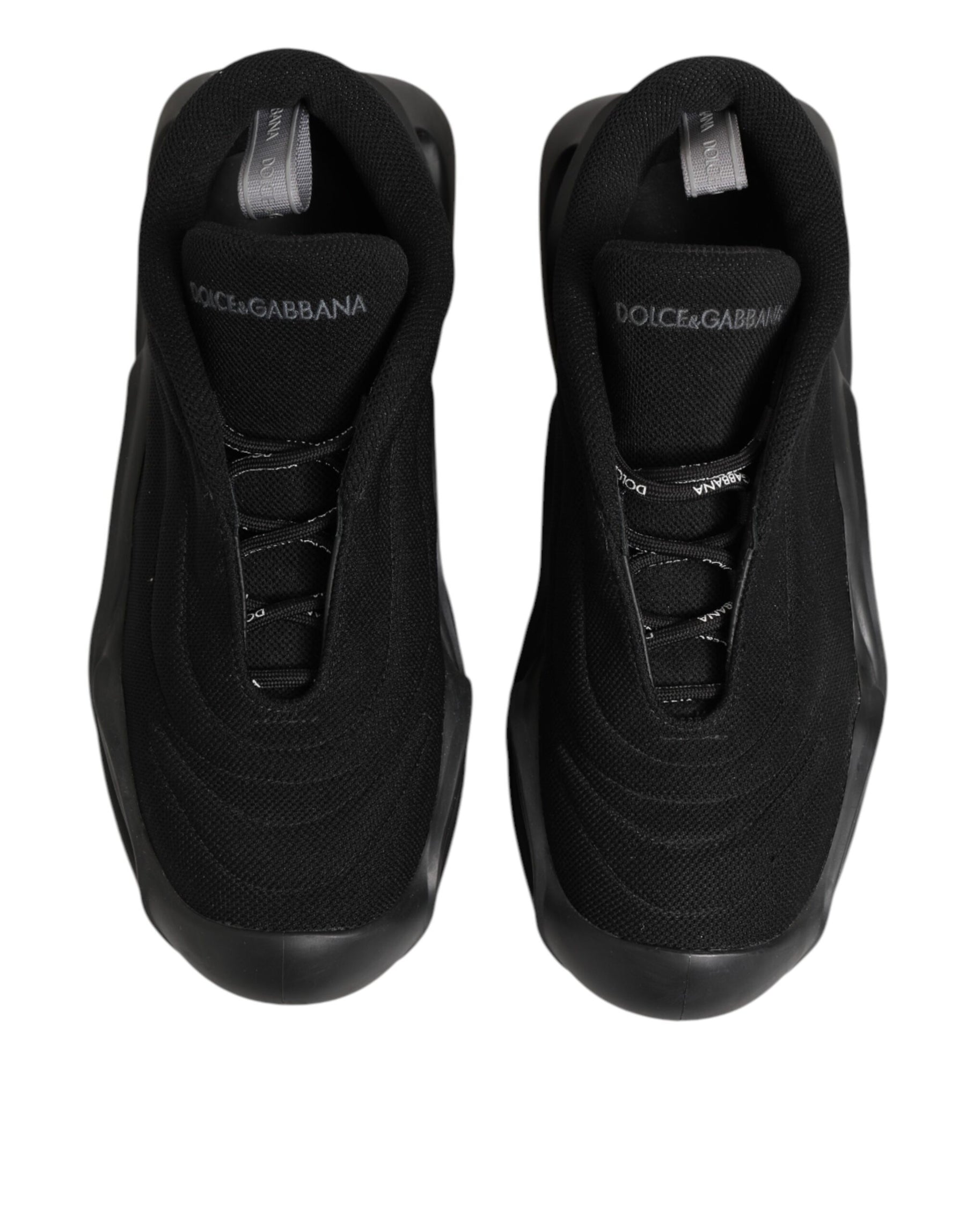 Dolce & Gabbana Black Lace Up Wave Low Top Men Sneaker Shoes | Regal Royce