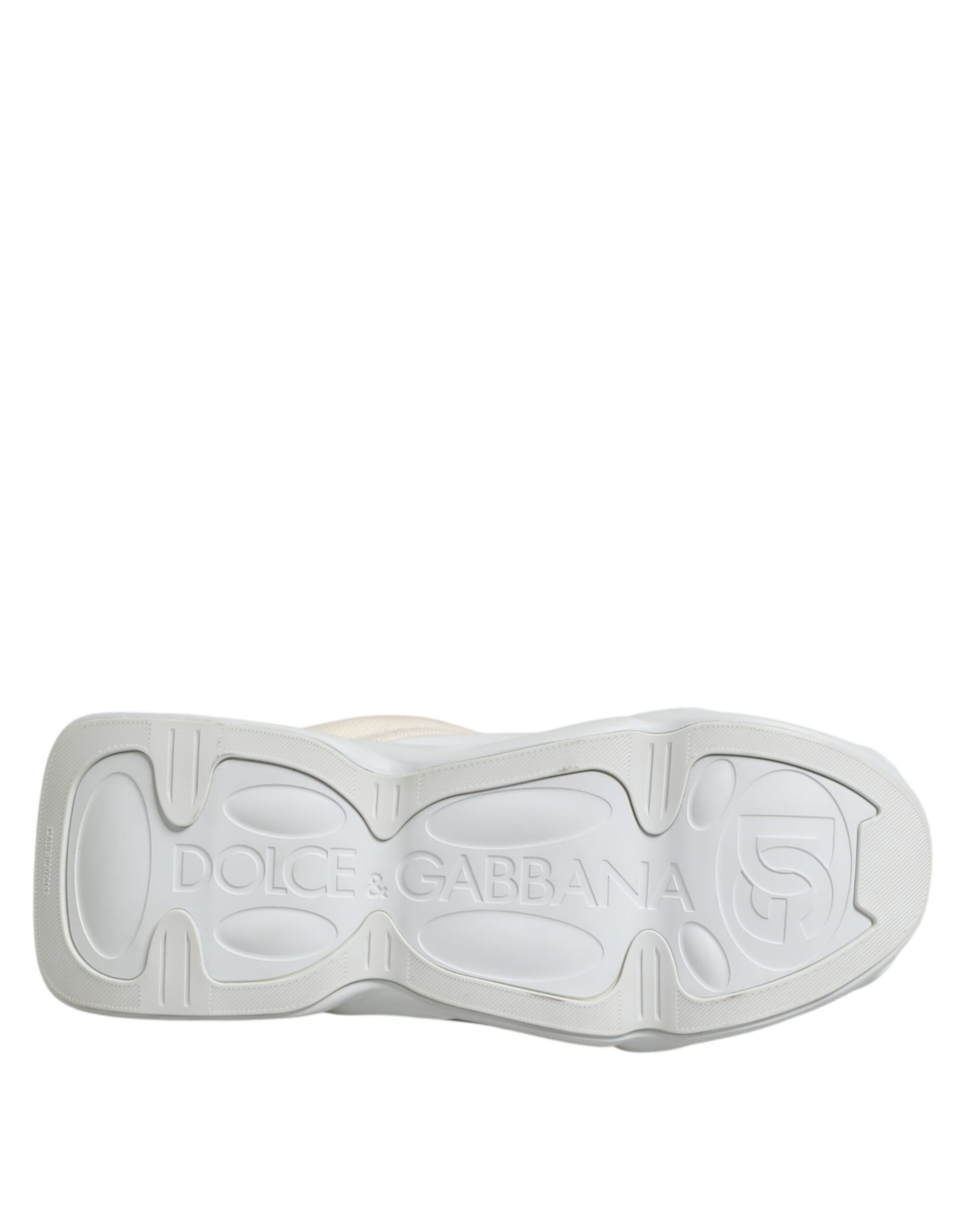 Dolce & Gabbana White Lace Up Wave Low Top Men Sneaker Shoes