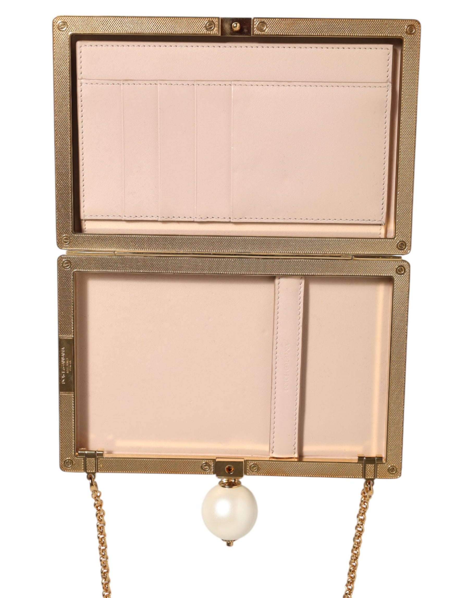 Dolce & Gabbana White Rose Embroidery Silk Gold Frame Clutch Purse Bag | Regal Royce