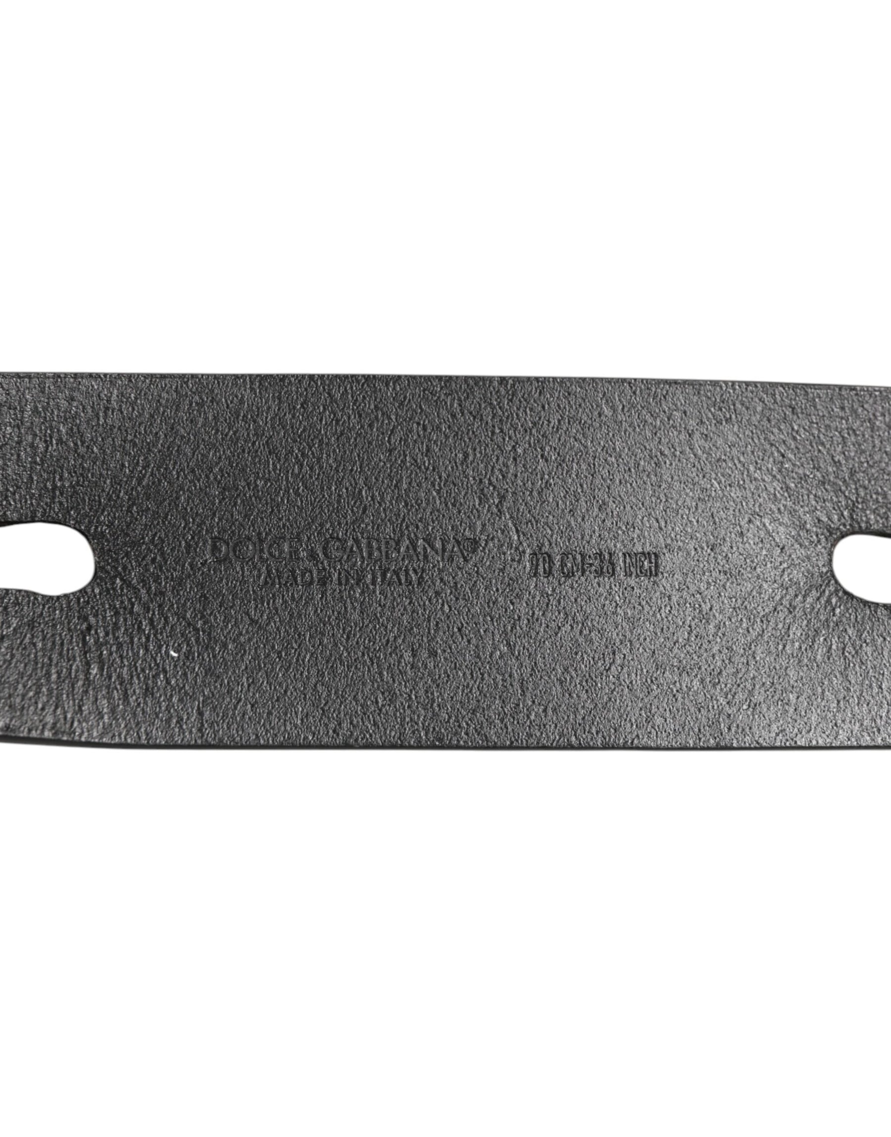 Dolce & Gabbana Black Double Strap Leather Silver Buckle Belt | Regal Royce