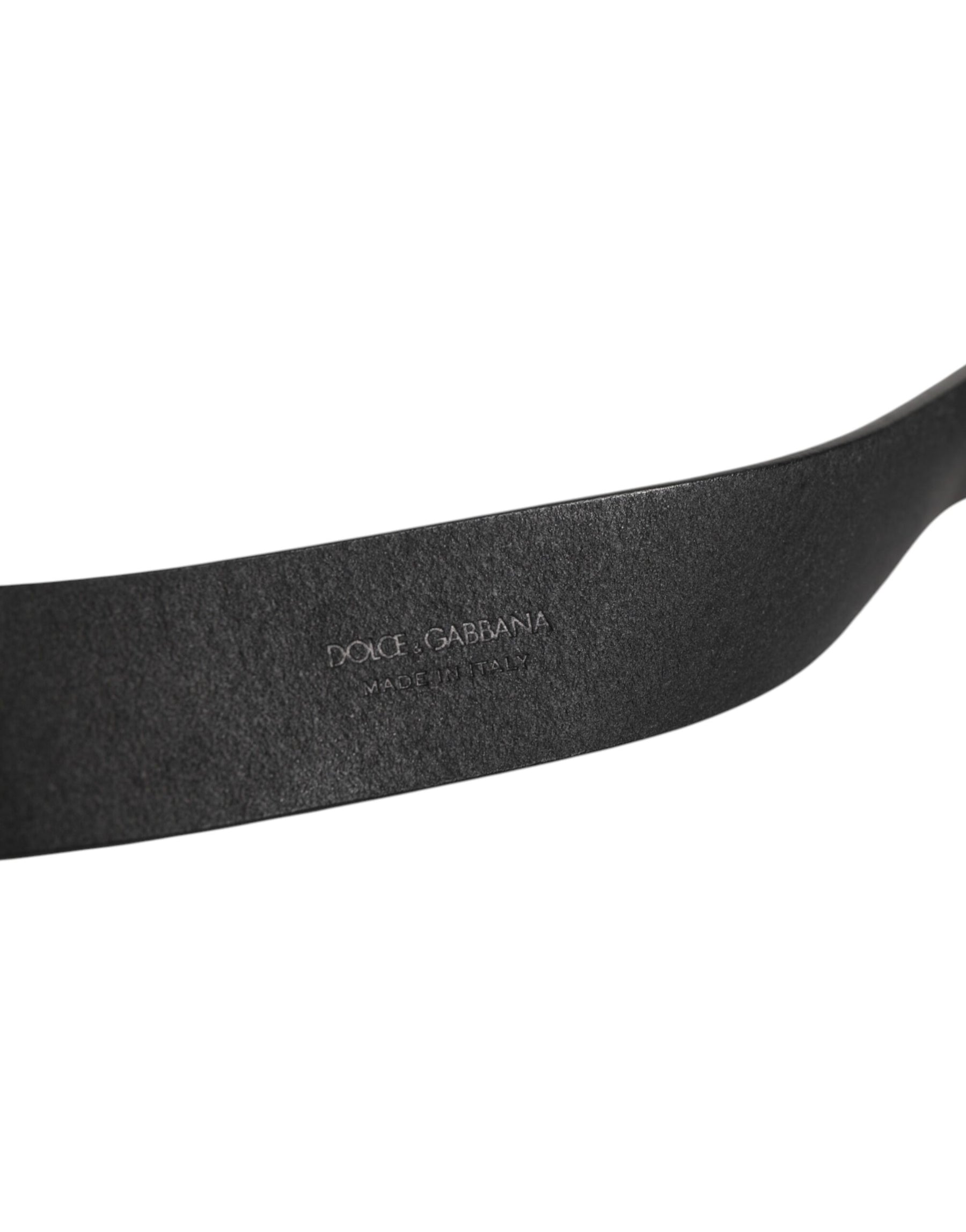 Dolce & Gabbana Black Leather Metal Buckle Classic Men Belt | Regal Royce