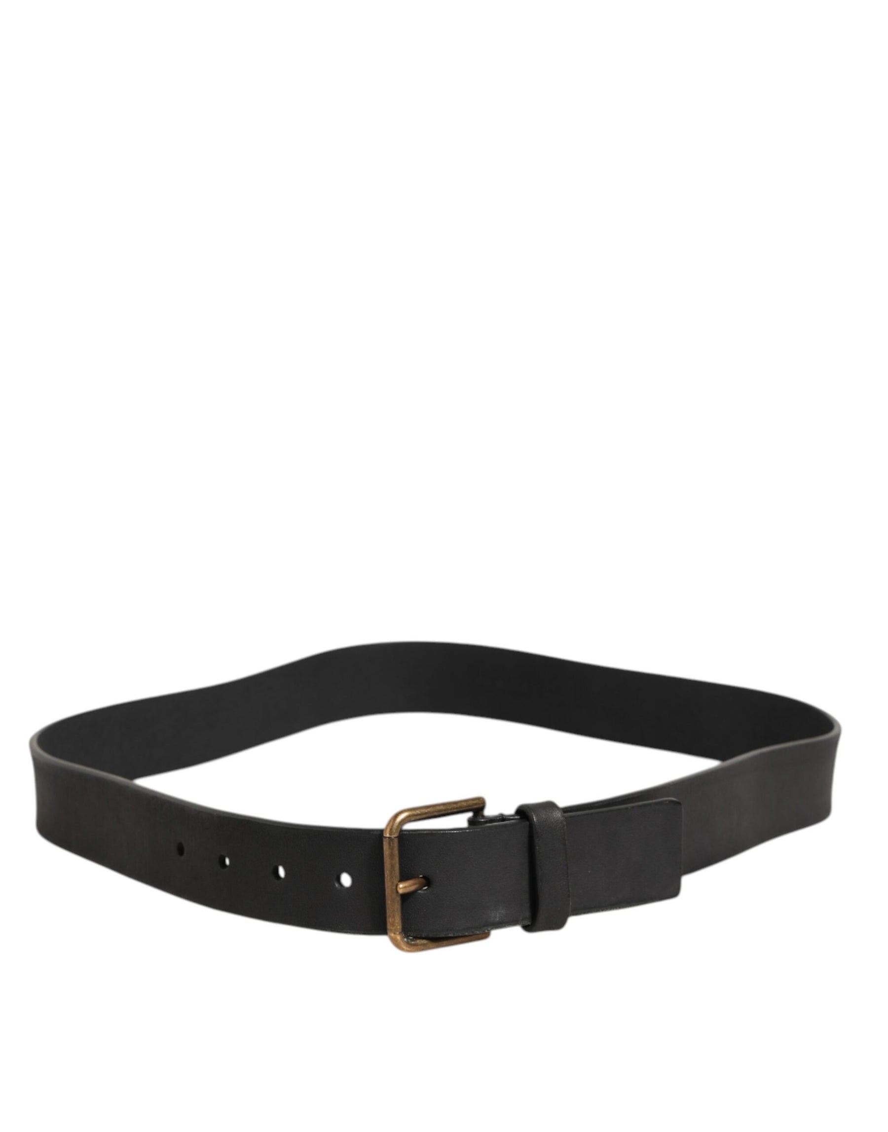 Dolce & Gabbana Black Leather Metal Buckle Classic Men Belt | Regal Royce