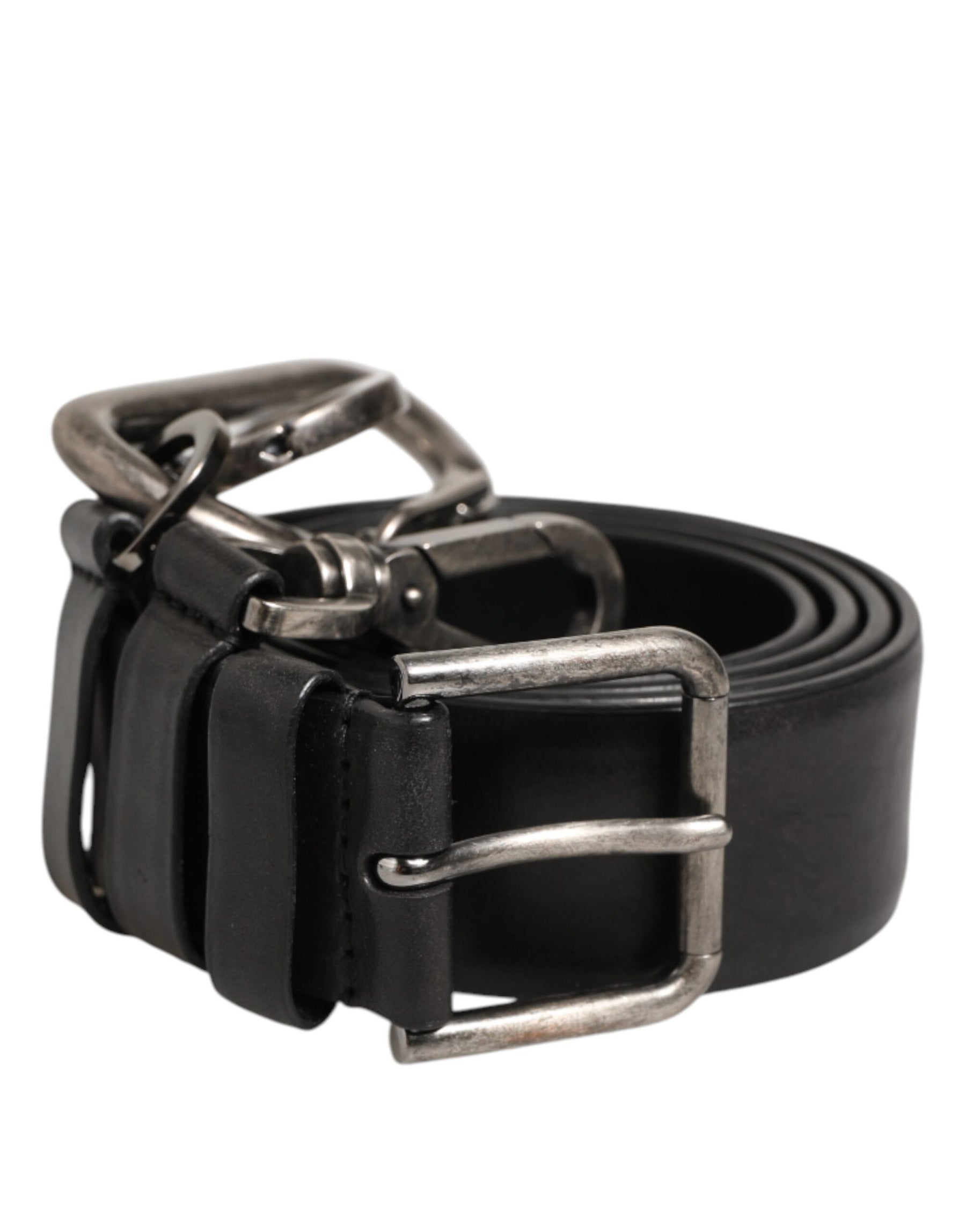 Dolce & Gabbana Black Key Ring Clip Attachments Buckle Belt | Regal Royce