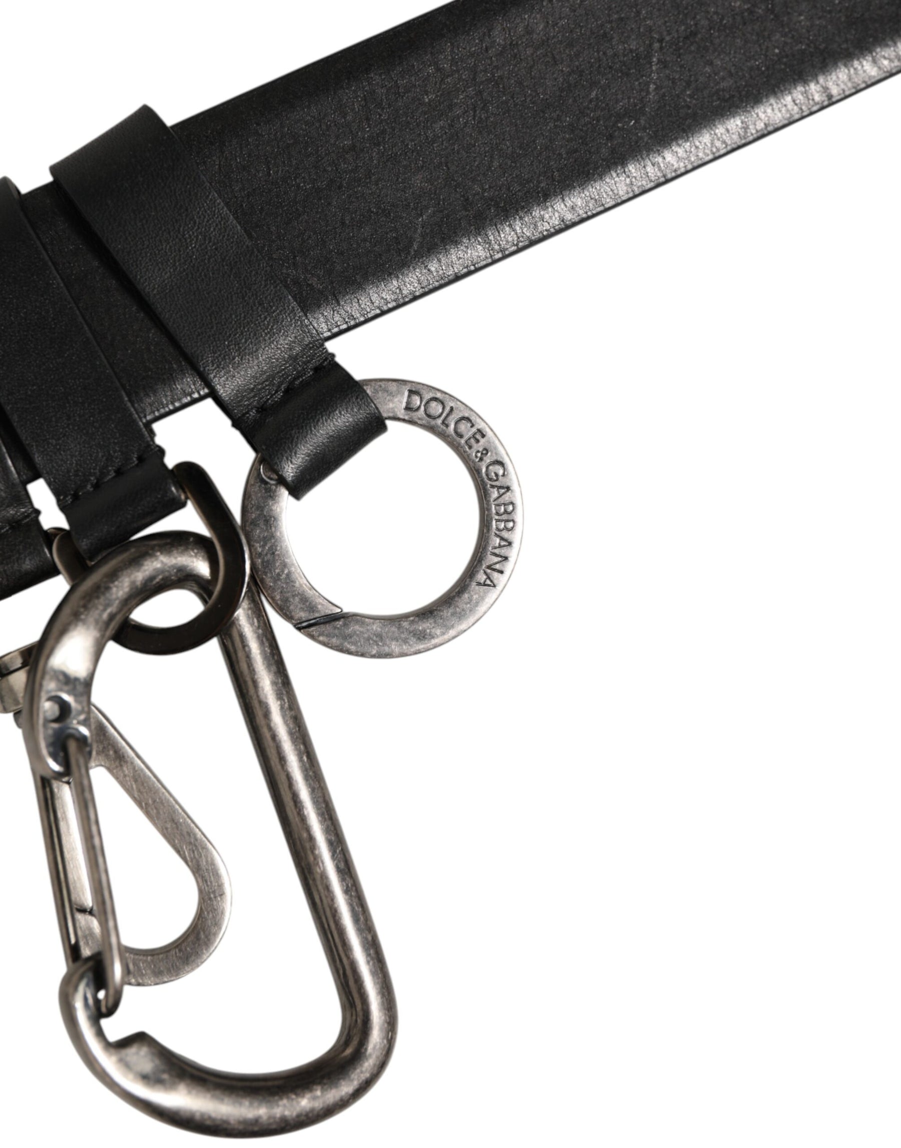 Dolce & Gabbana Black Key Ring Clip Attachments Buckle Belt | Regal Royce