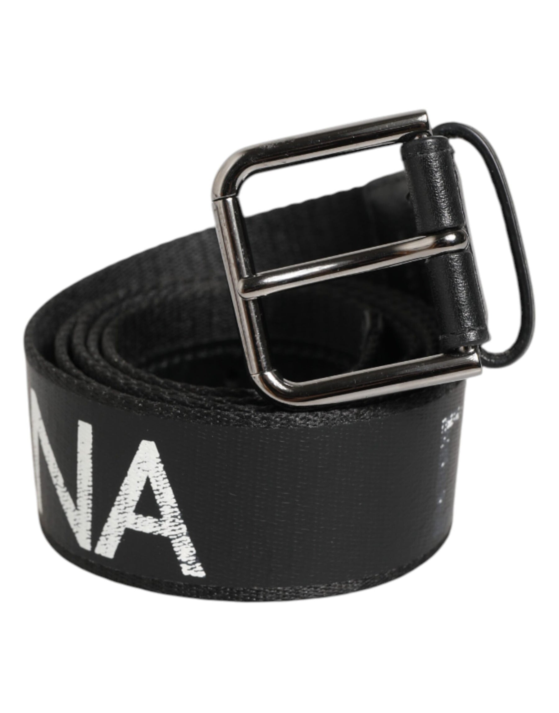 Dolce & Gabbana Black White Printed Metal Logo Buckle Belt | Regal Royce