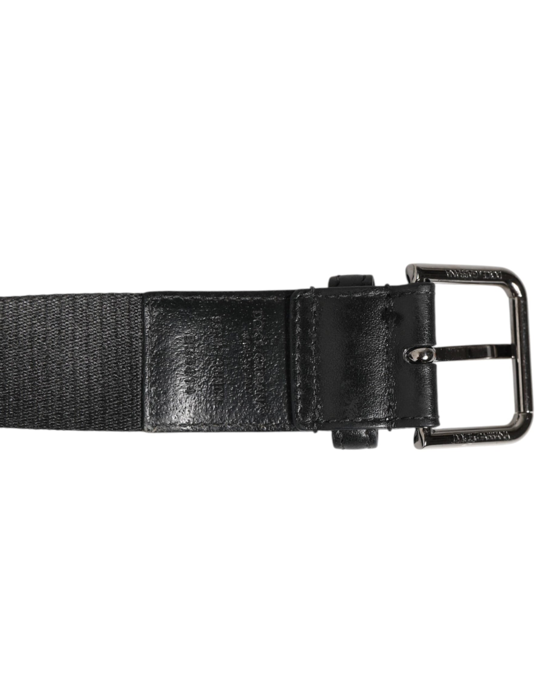 Dolce & Gabbana Black White Printed Metal Logo Buckle Belt | Regal Royce