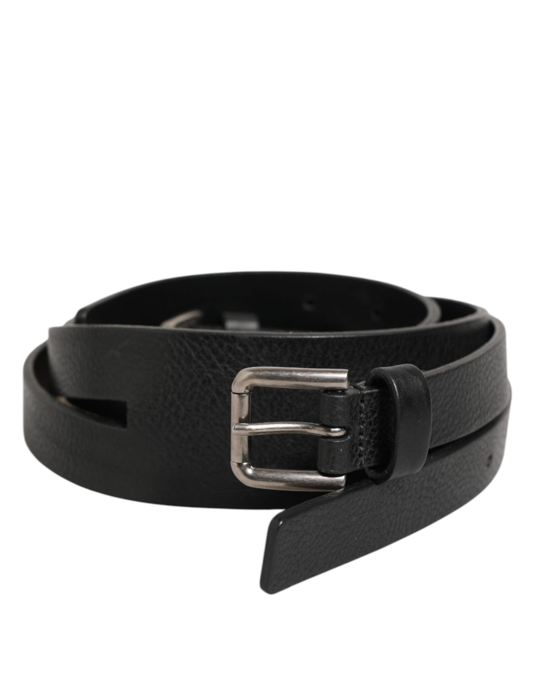Dolce & Gabbana Black Double Strap Leather Gold Buckle Belt | Regal Royce